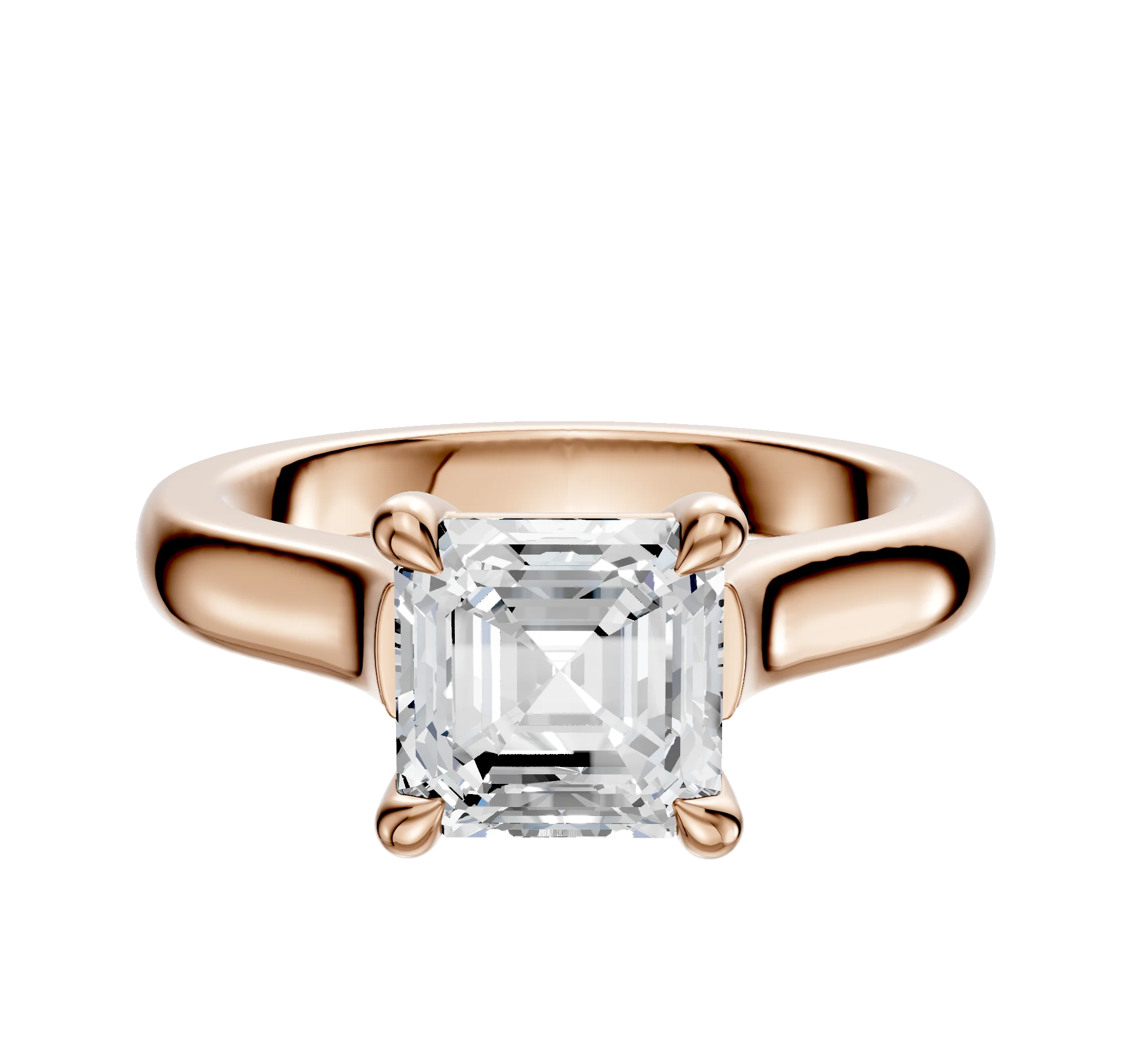 14K Rose Gold 4 Prong Basket Cathedral Dome 3.0mm Engagement Ring