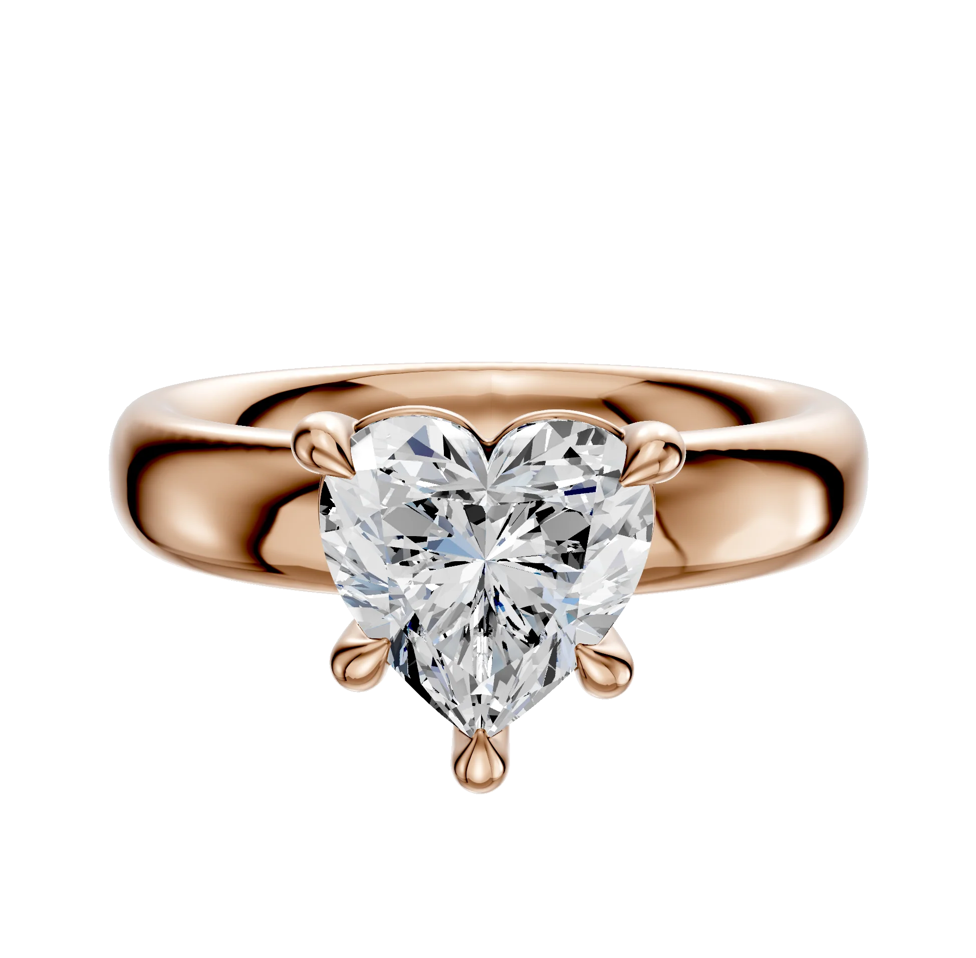 14K Rose Gold 4 Prong Basket Classic Dome 4.0mm Engagement Ring
