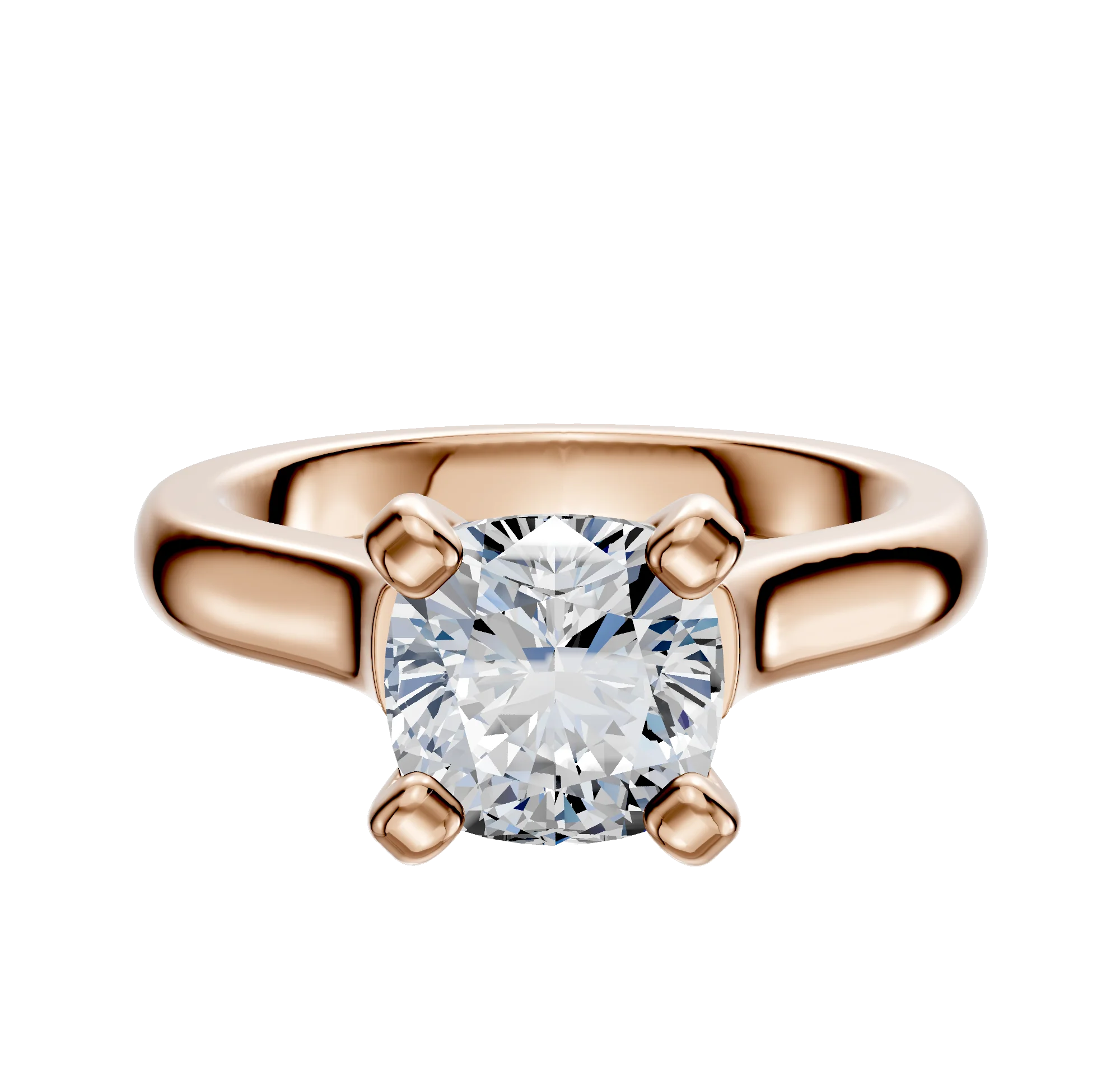 14K Rose Gold 4 Prong Cathedral Dome 3.0mm Engagement Ring