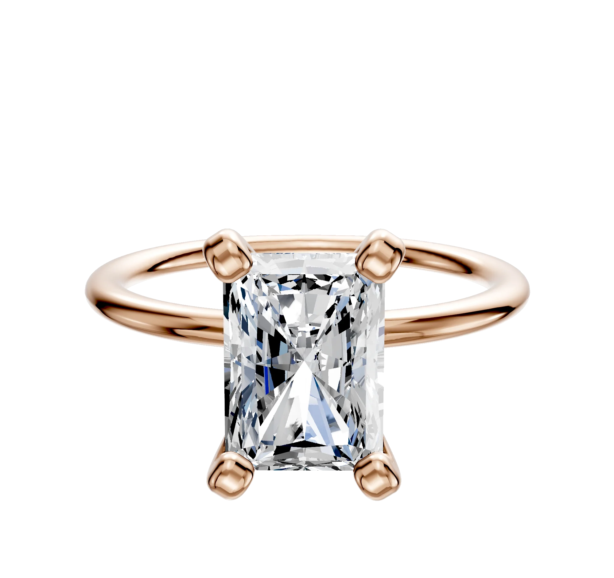 14K Rose Gold 4 Prong Classic Dome 1.5mm Engagement Ring