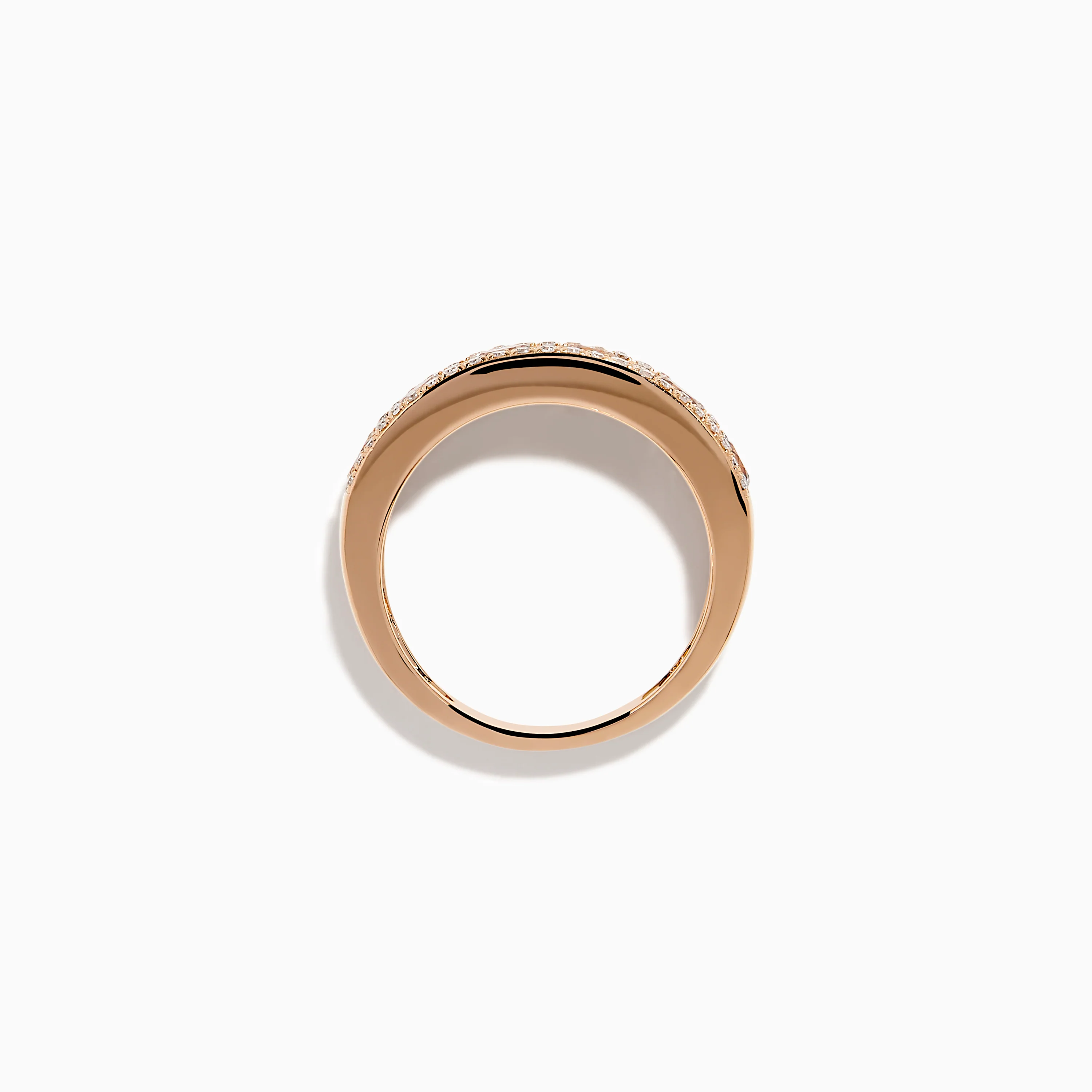 14K Rose Gold Brown and White Diamond Band - Image 3