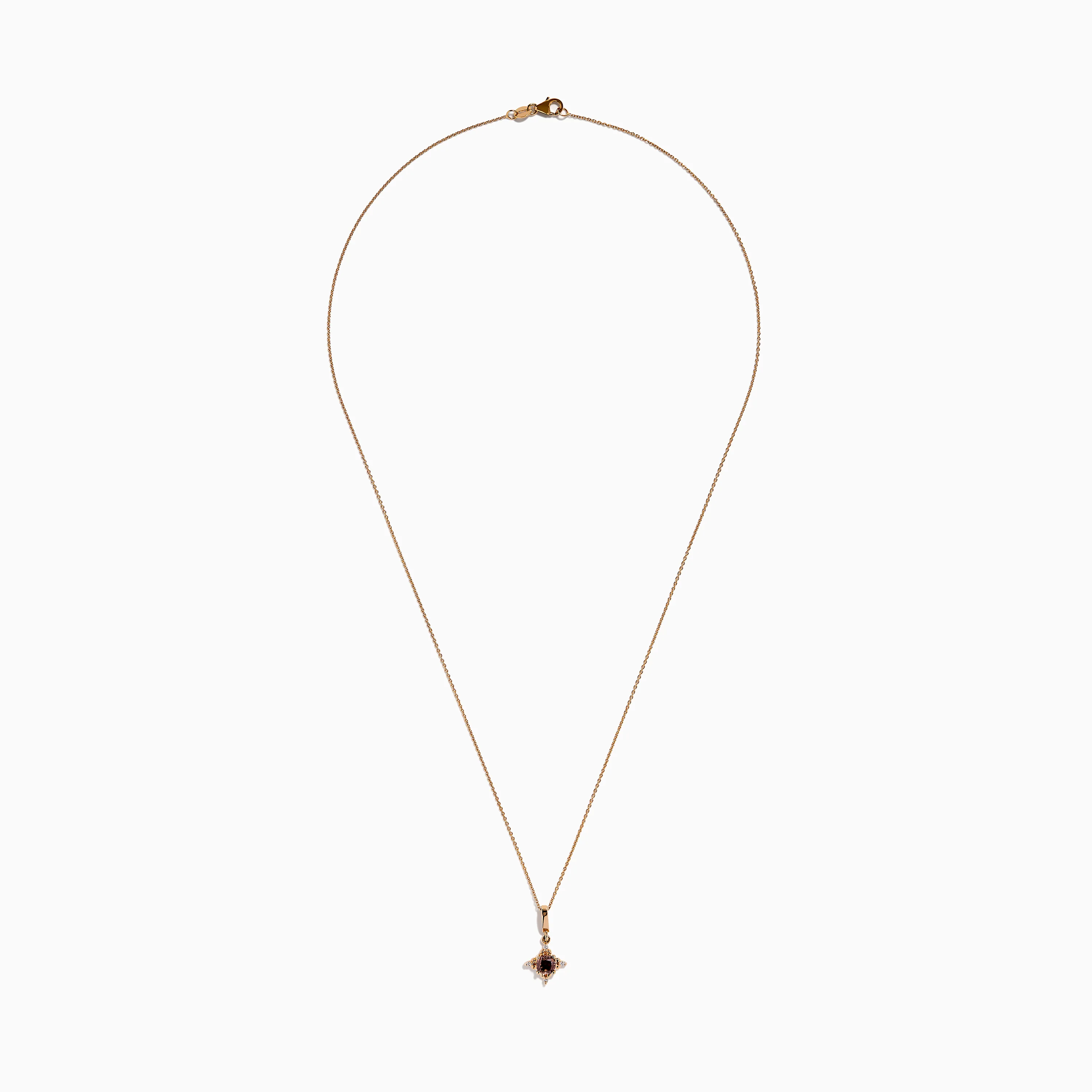 14K Rose Gold Brown and White Diamond Pendant - Image 3