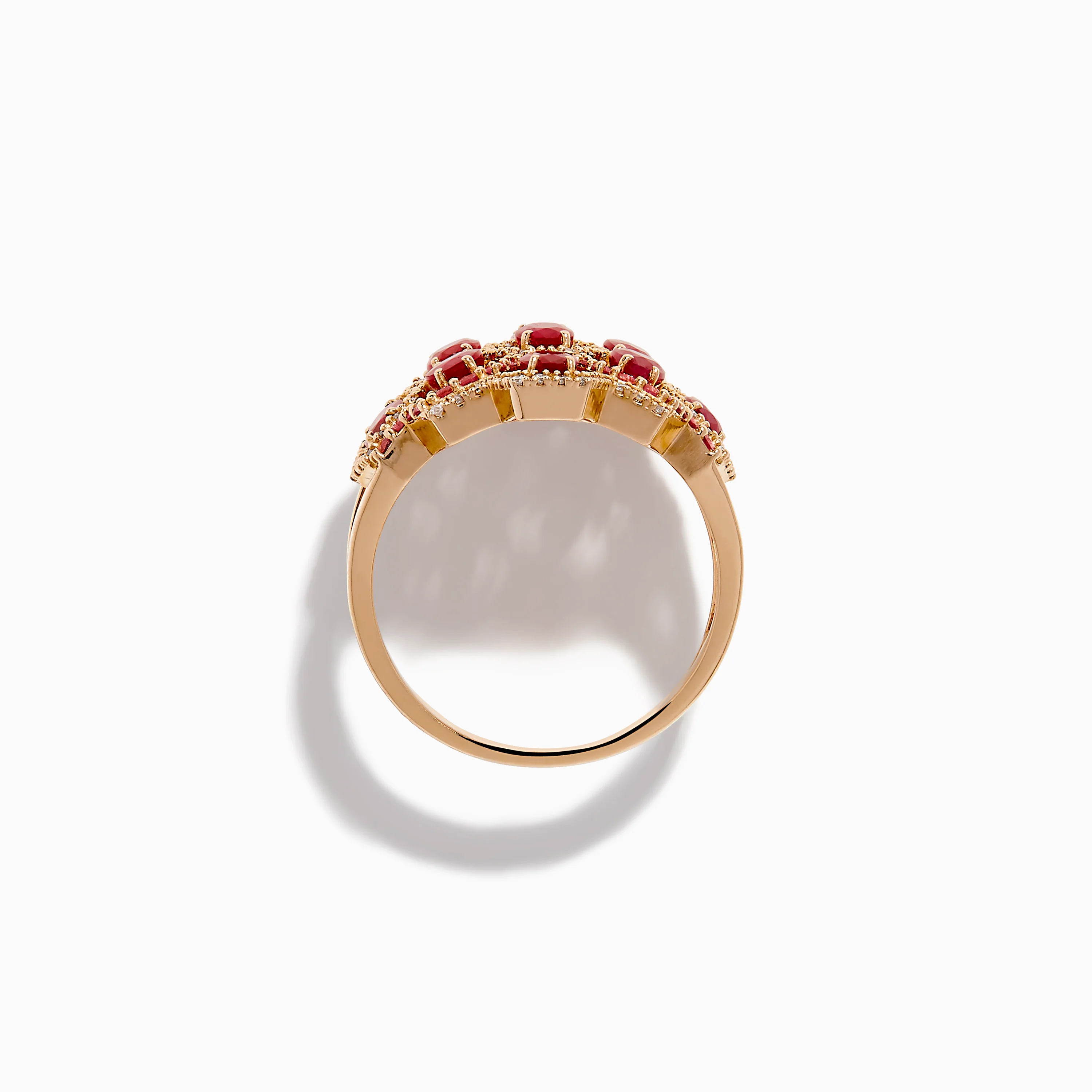 14K Rose Gold Ruby, Pink Sapphire, and Diamond Statement Ring - Image 3