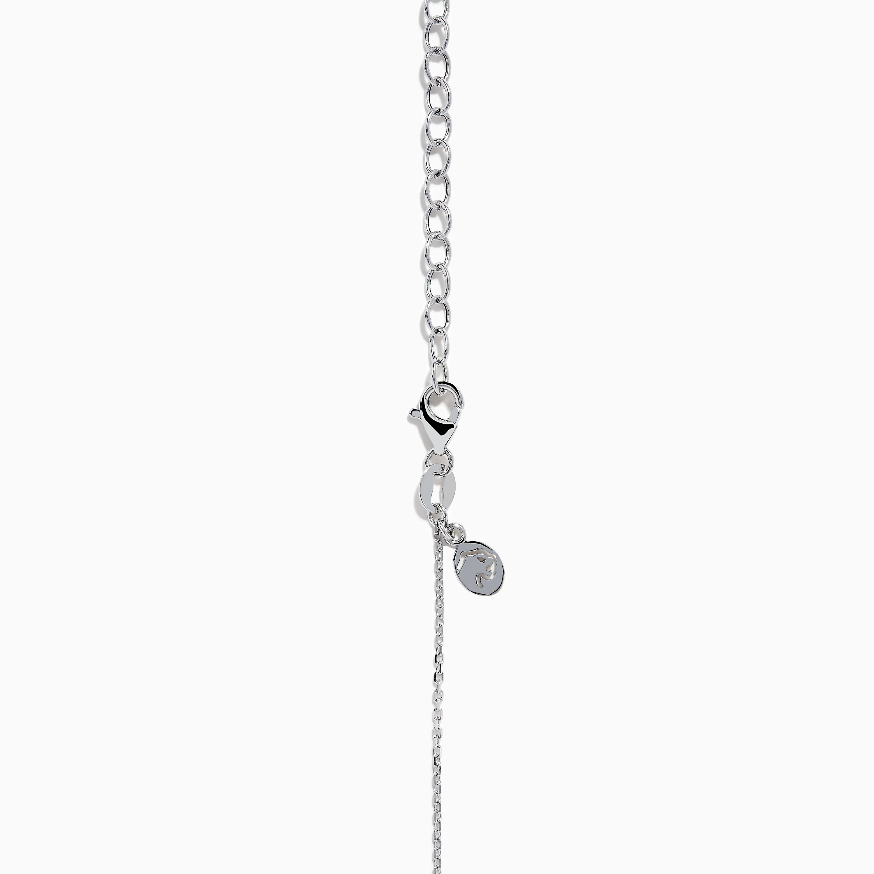 14K White Gold Bezel-Set Diamond Lariat Necklace - Image 4