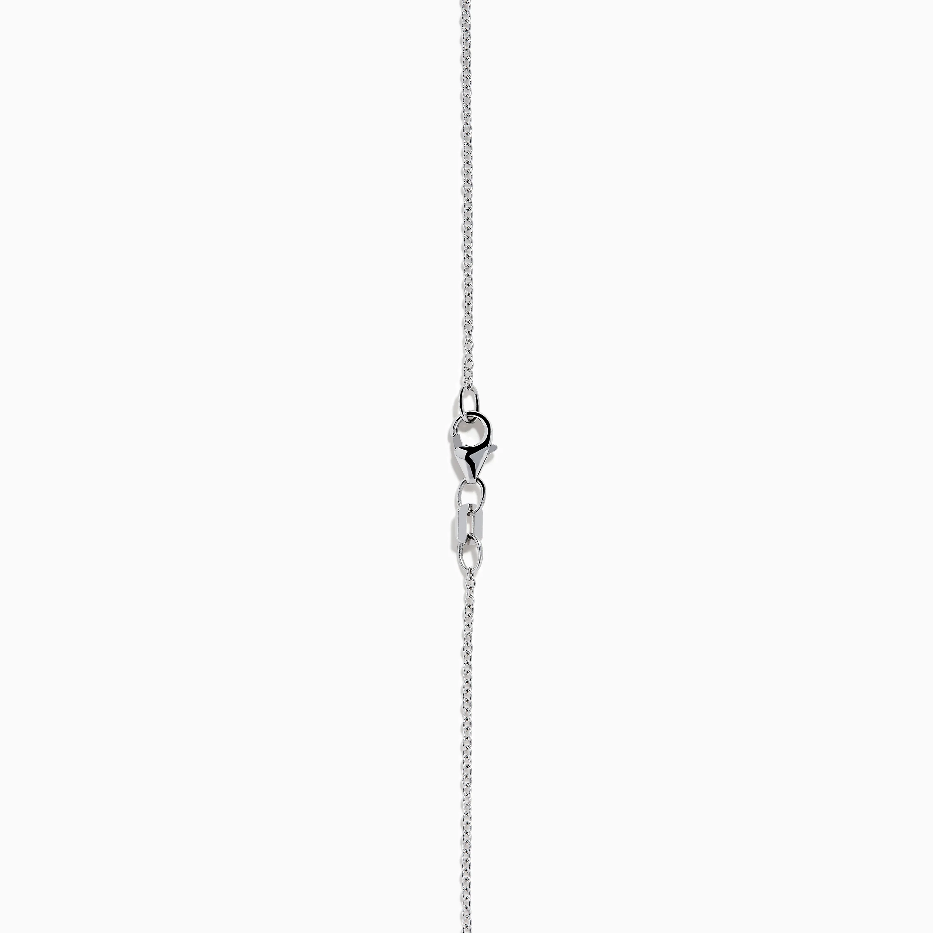 14K White Gold Blue and White Diamond Pear Crossover Pendant - Image 4