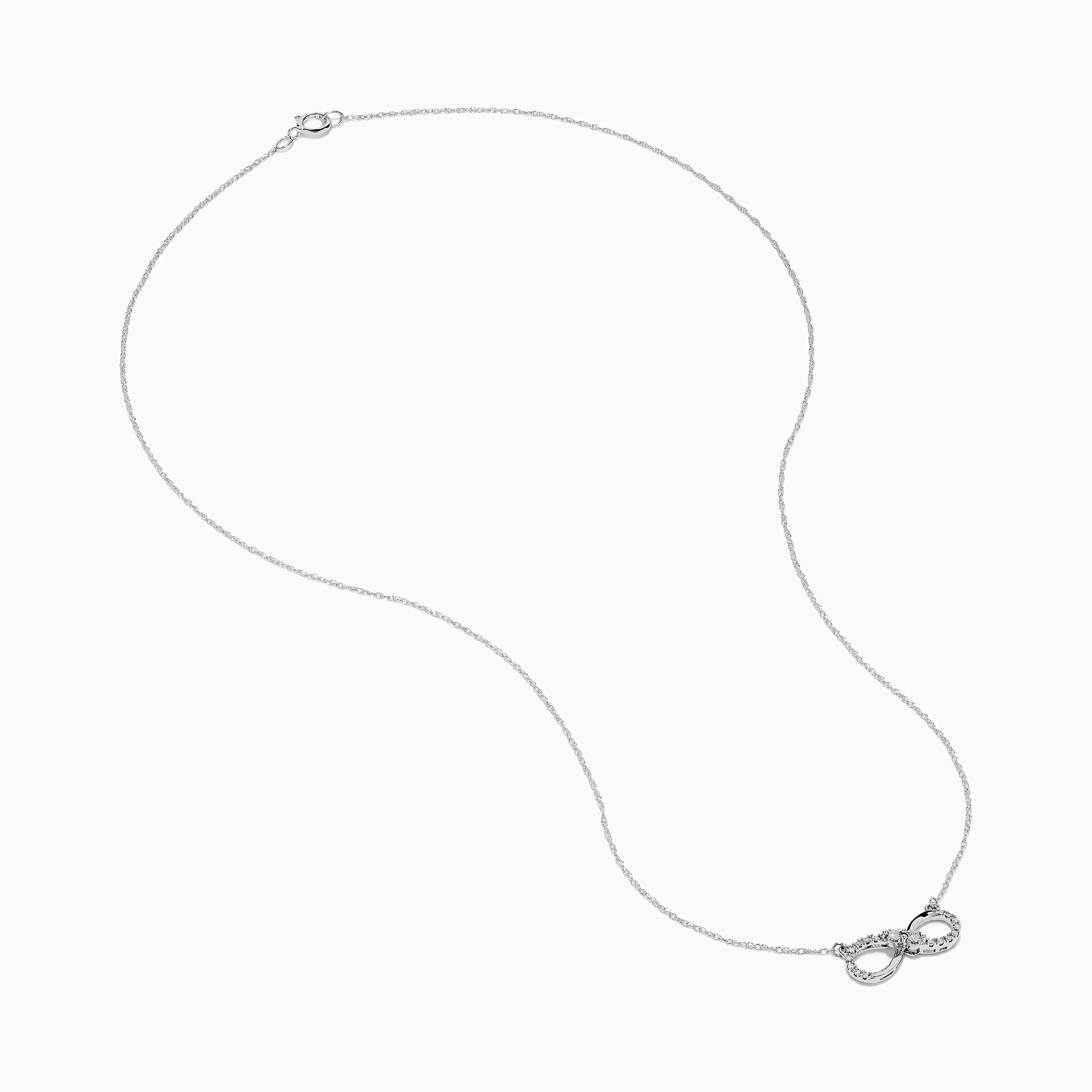 14K White Gold Diamond Accented Infinity Necklace - Image 2