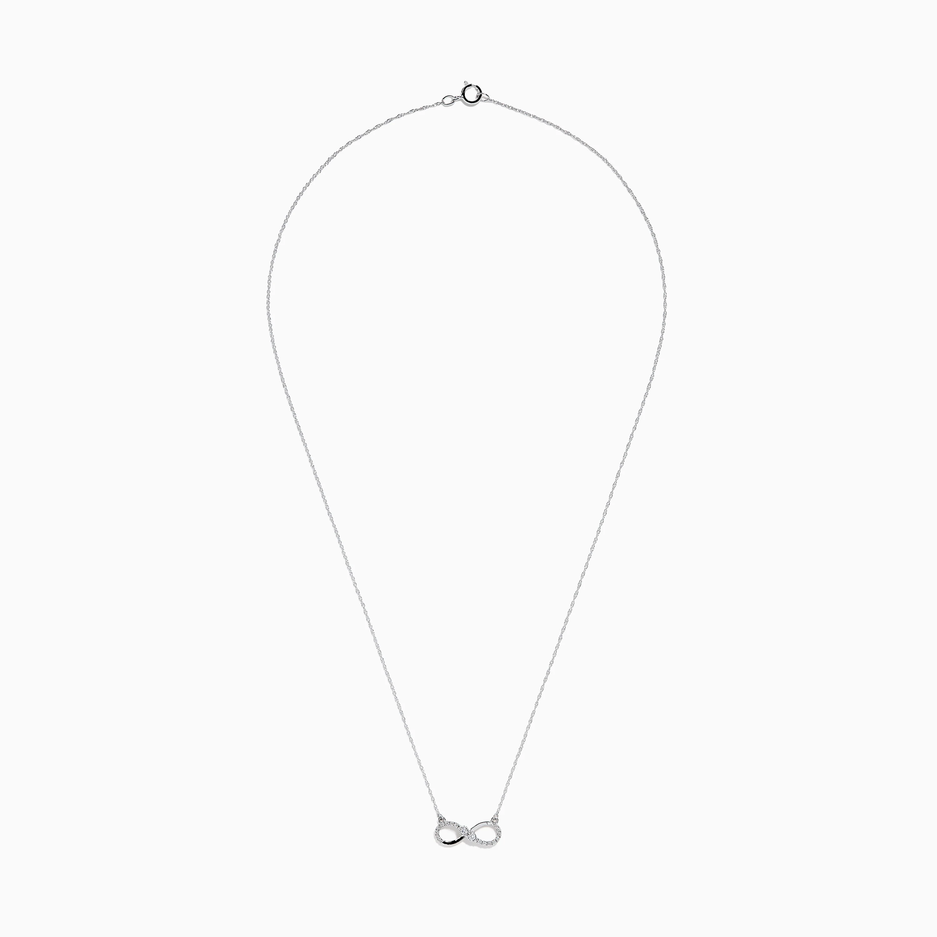 14K White Gold Diamond Accented Infinity Necklace - Image 3