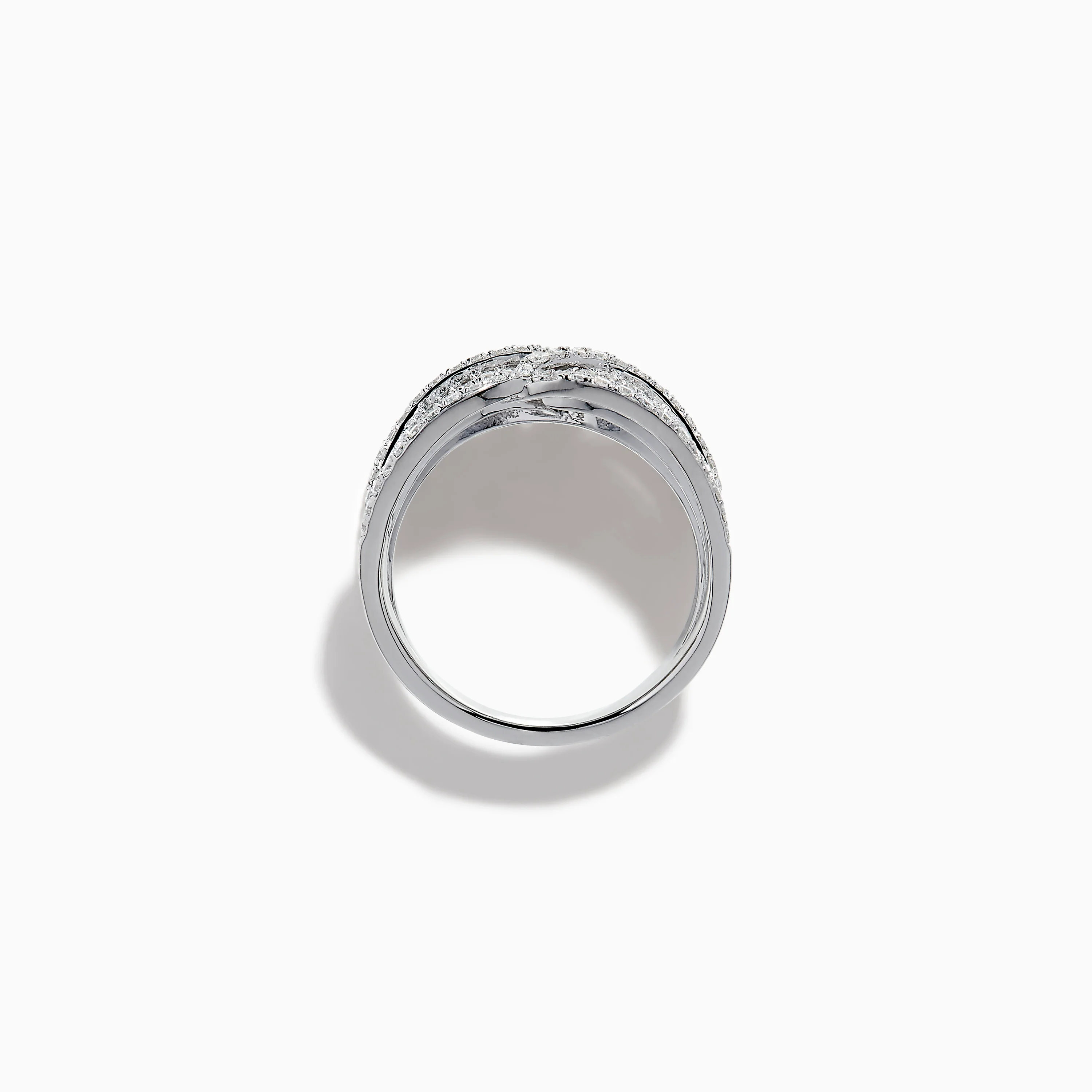 14K White Gold Diamond Pave Multi-Row Infinity Crossover Ring - Image 3