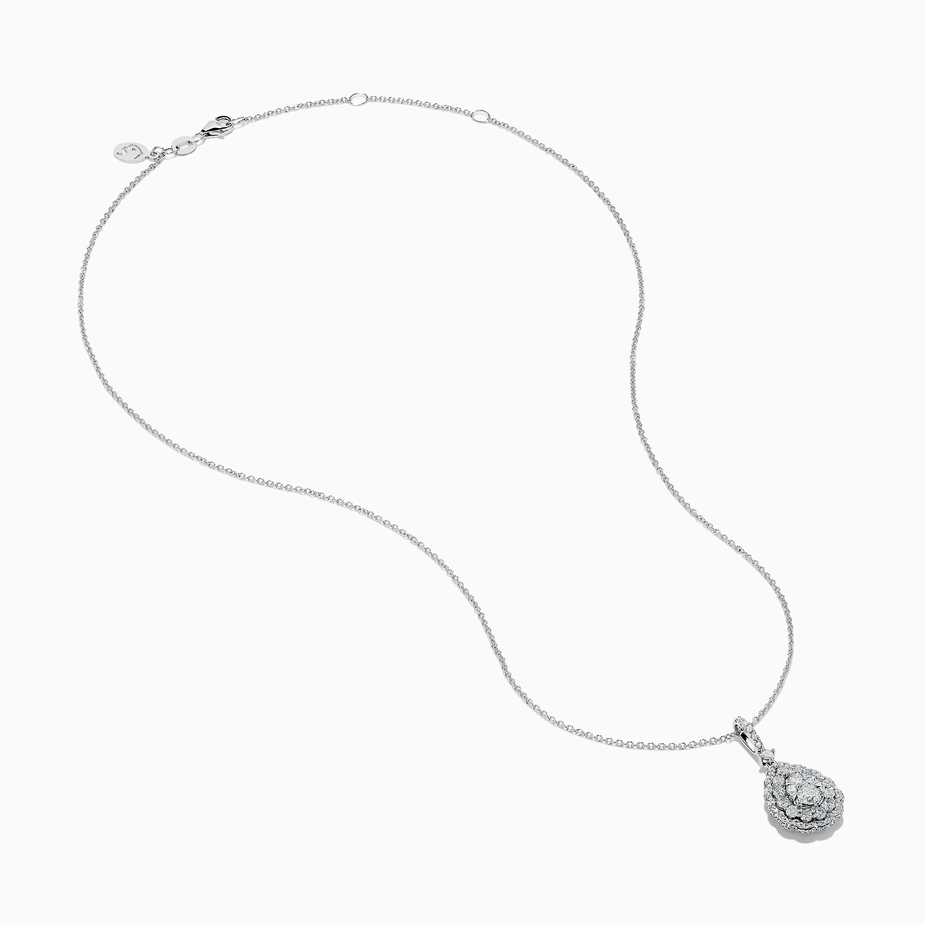 14K White Gold Diamond Pear Cluster Pendant - Image 2