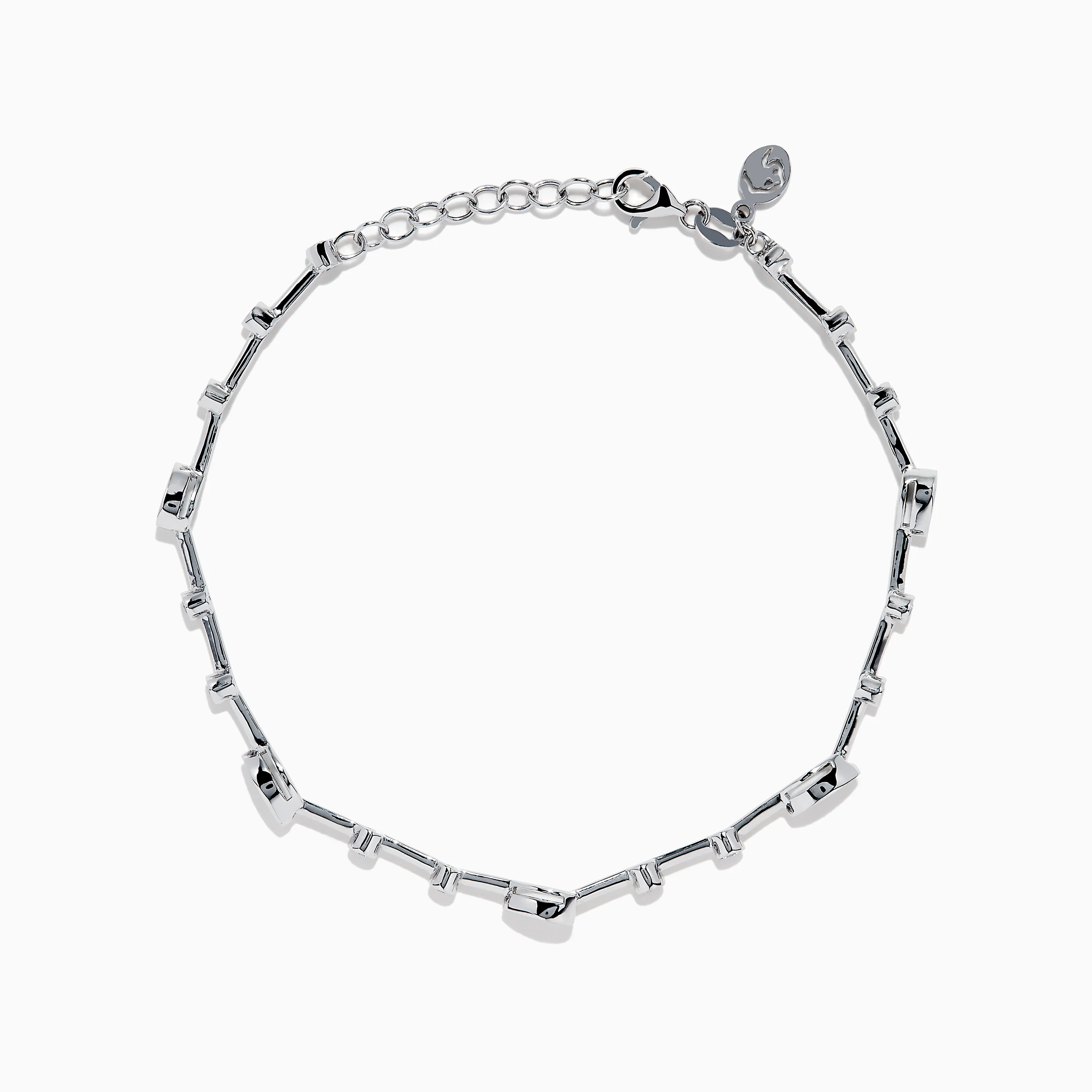14K White Gold Diamond Station Bracelet - Image 3