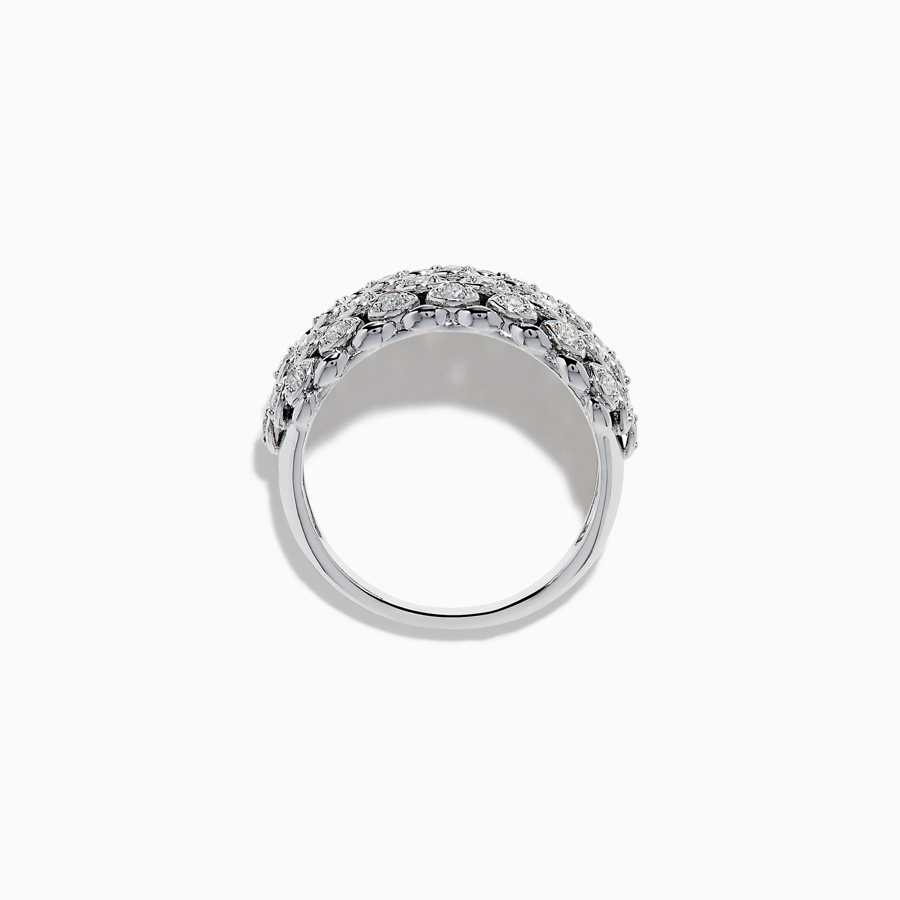 14K White Gold Diamond Wide Band Ring - Image 3