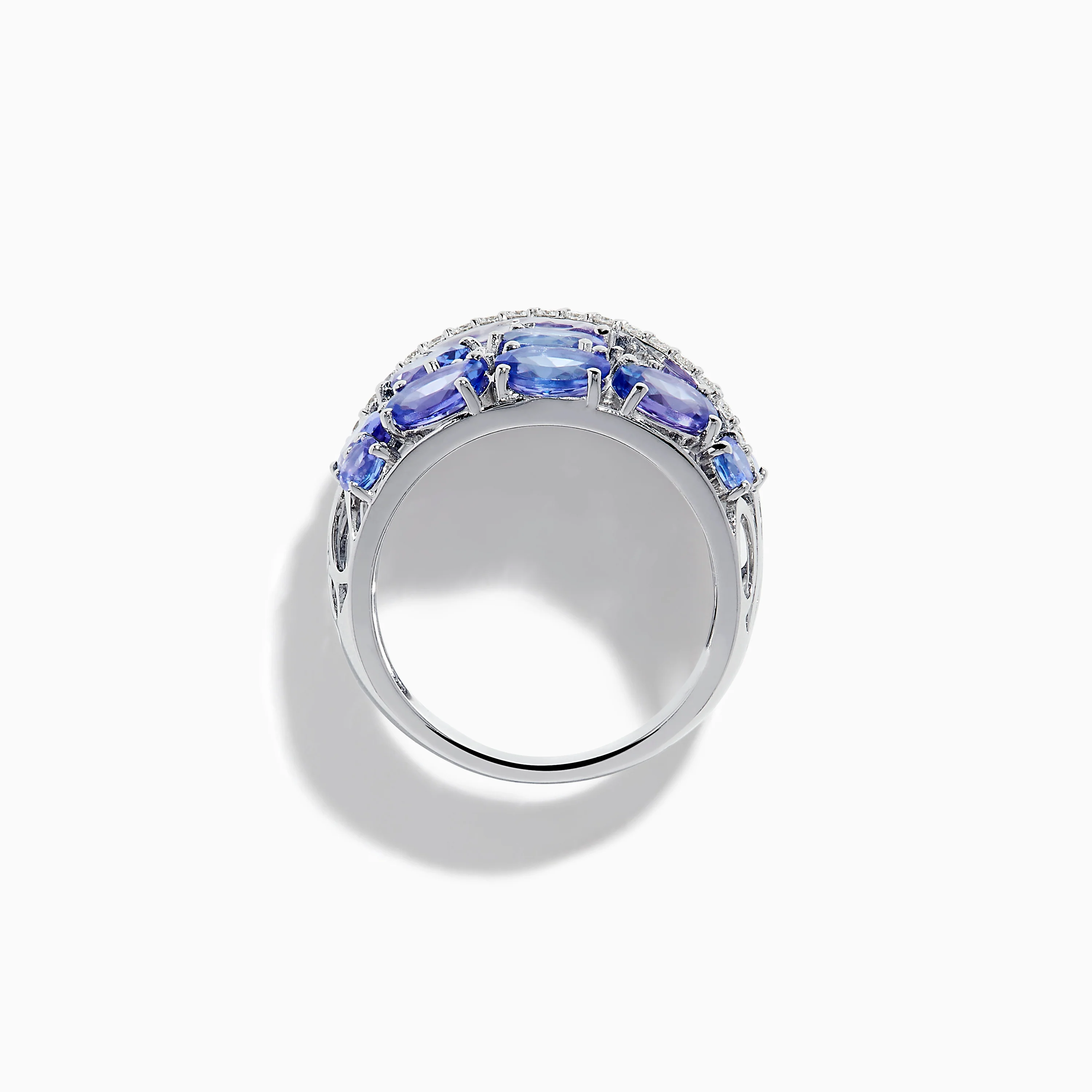 14K White Gold Tanzanite and Diamond Statement Ring - Image 3