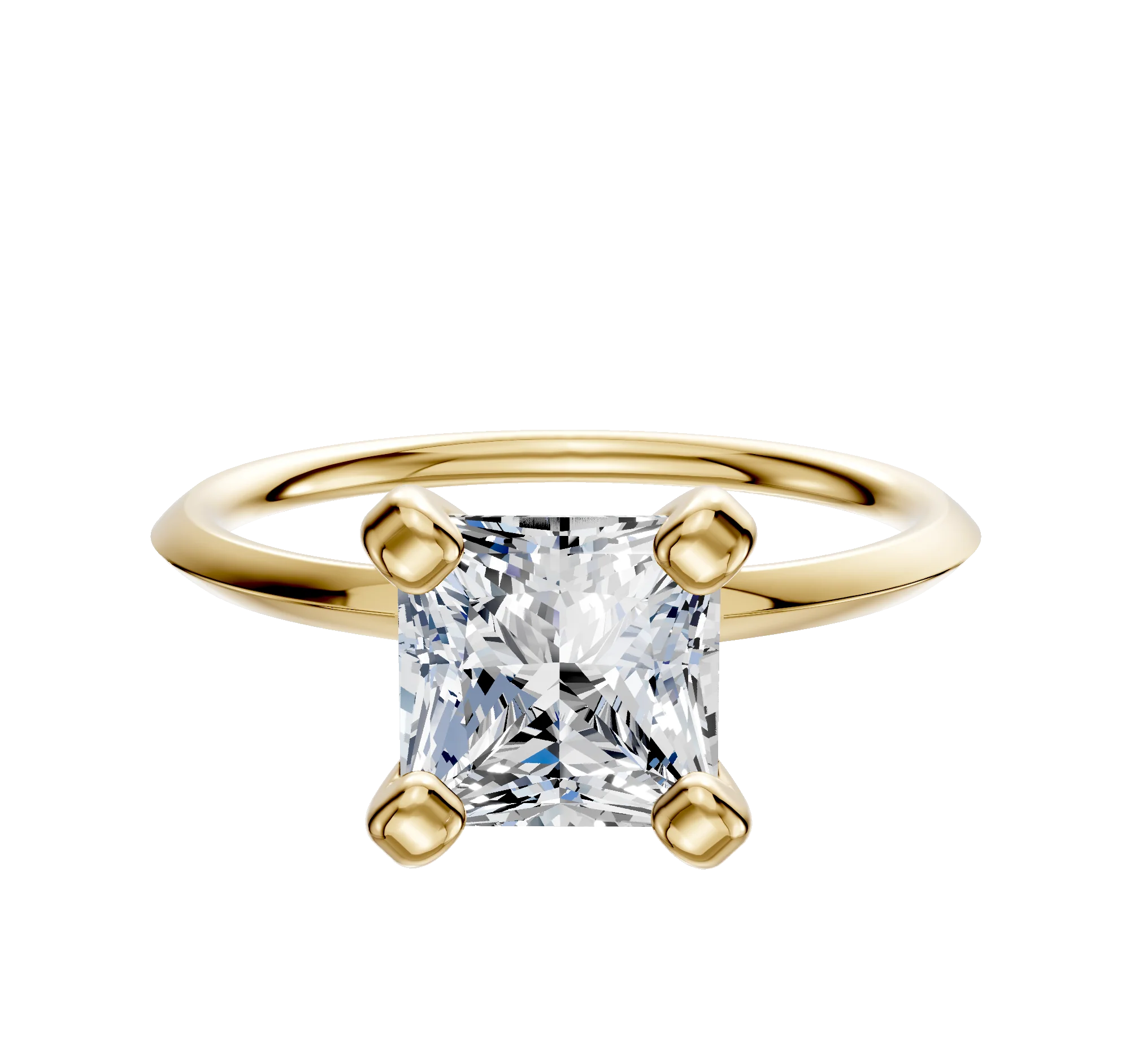 14K Yellow Gold 4 Prong Classic Knife Edge 1.5mm Engagement Ring