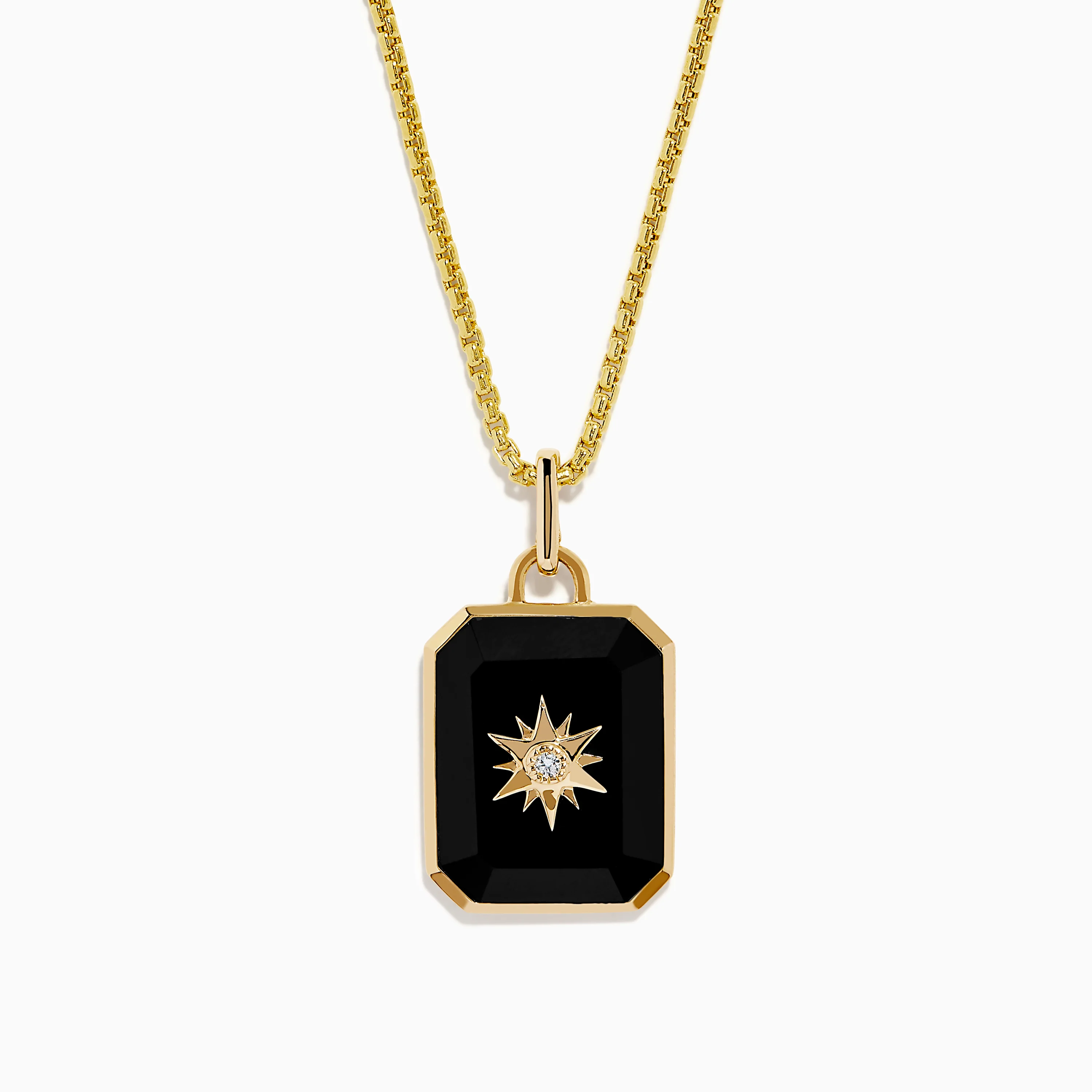 14K Yellow Gold Agate and Diamond Pendant