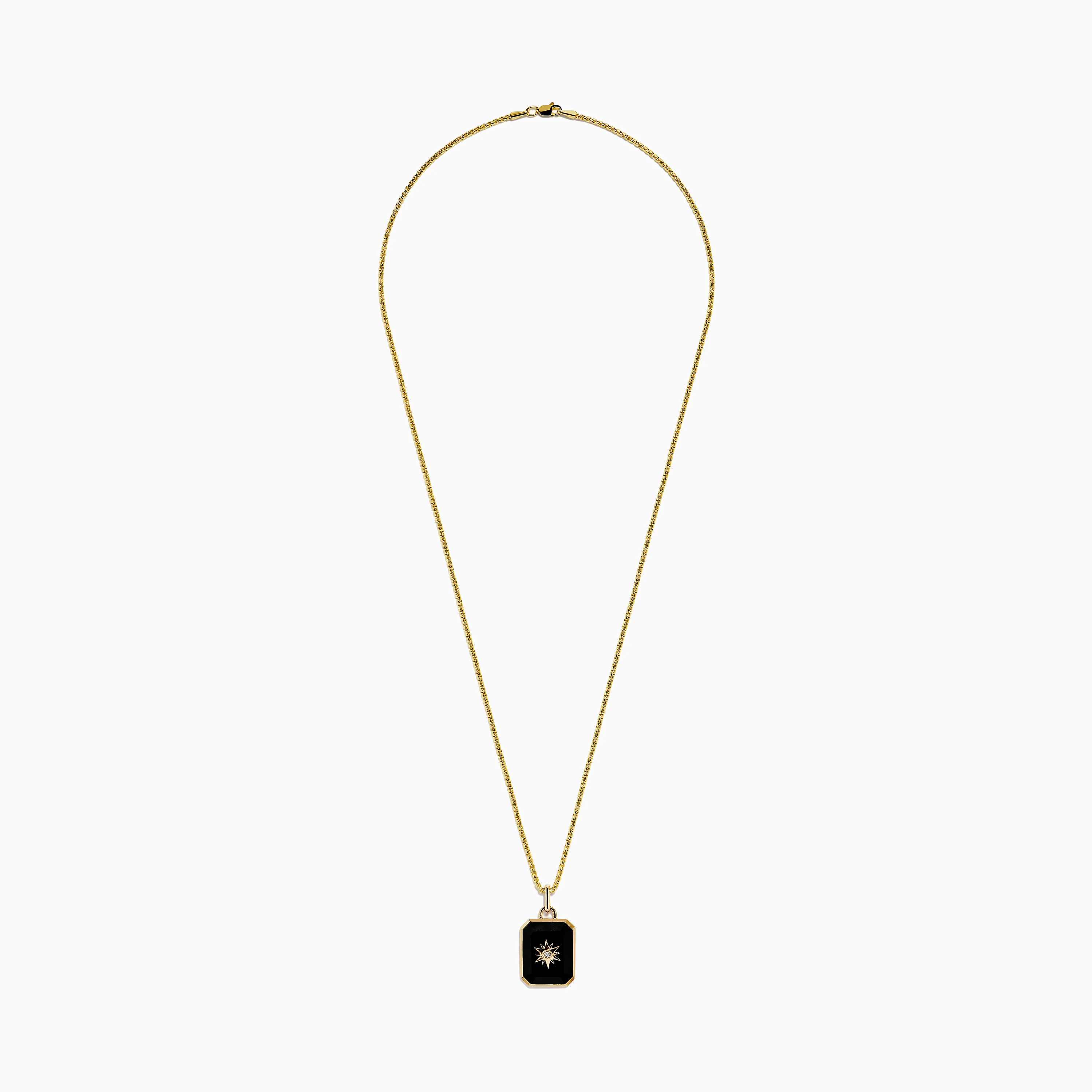 14K Yellow Gold Agate and Diamond Pendant - Image 3
