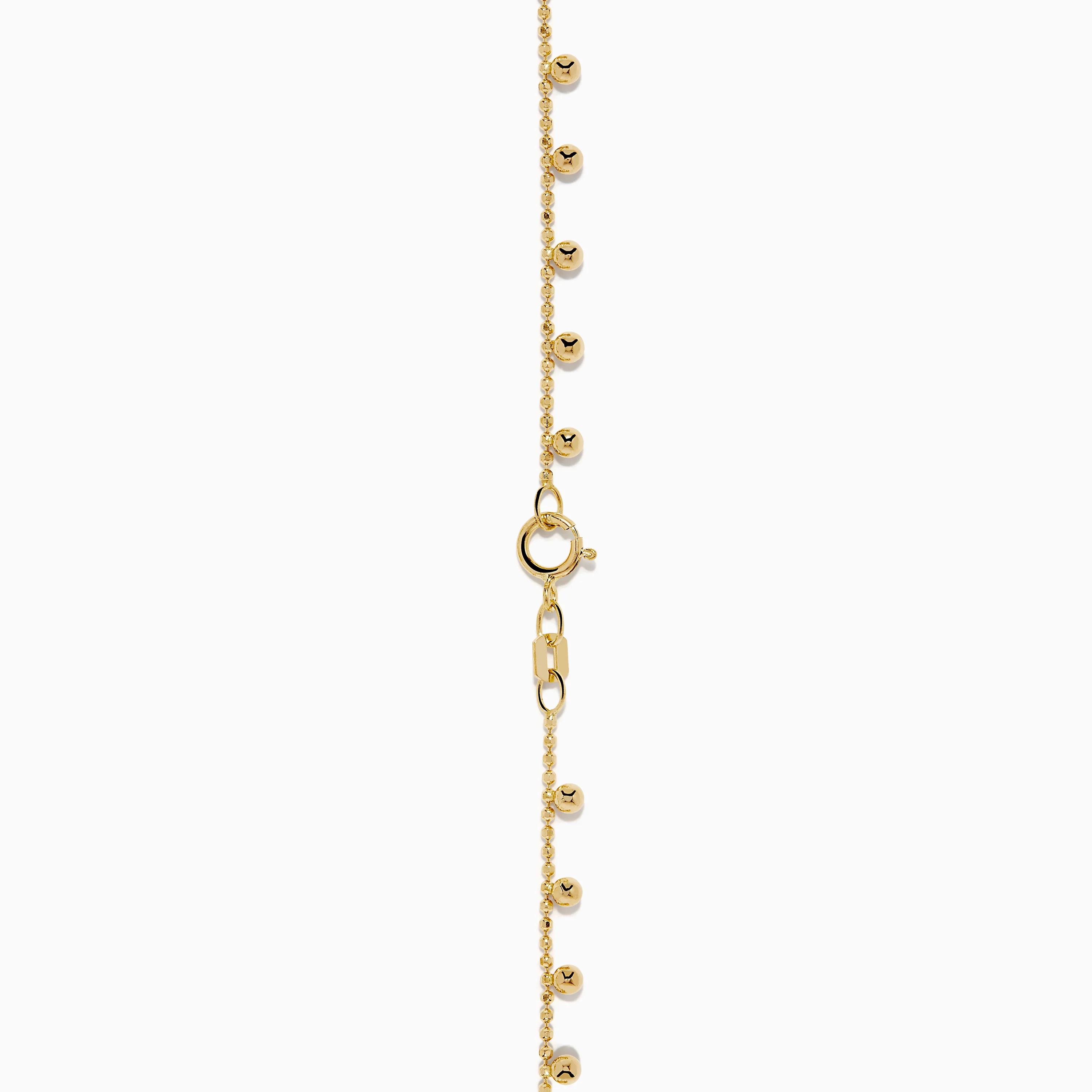 14K Yellow Gold Tassel Bead Chain Bracelet - Image 4