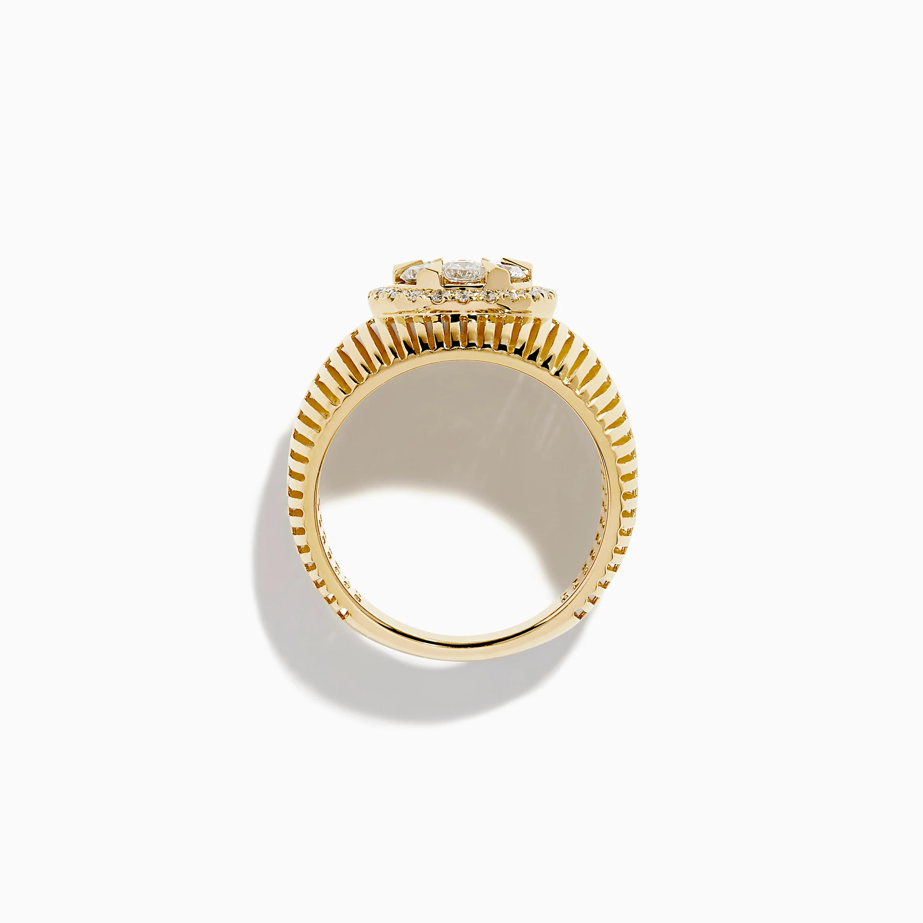 14K Yellow Gold Bouquet Diamond Dome Ring - Image 3