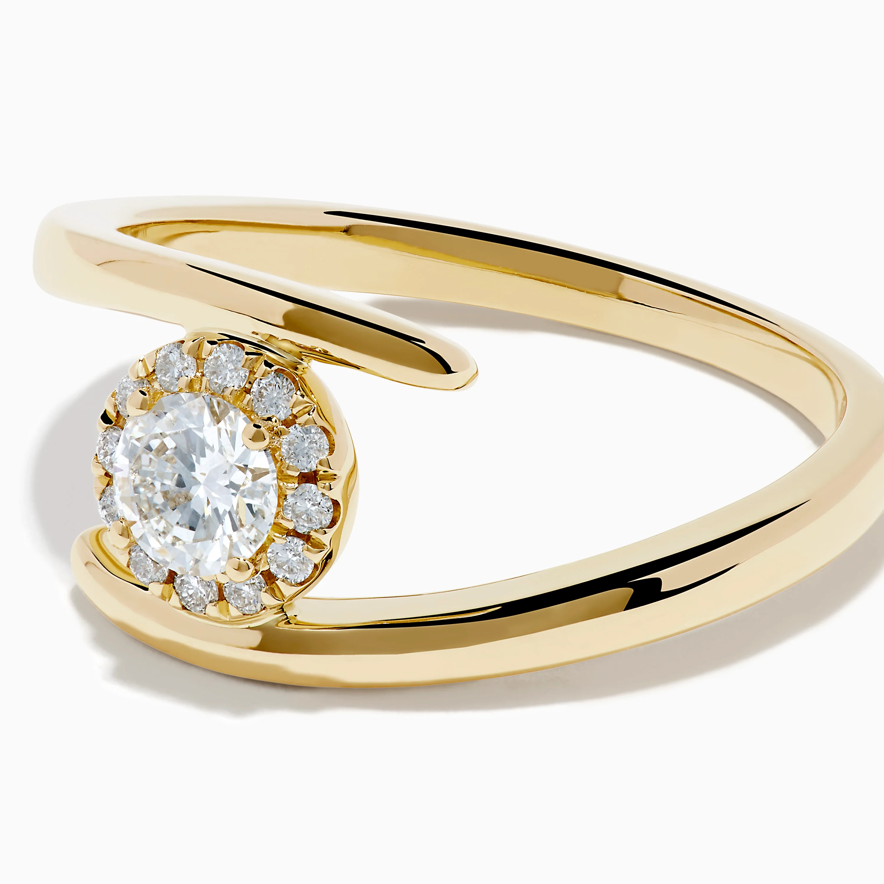 14K Yellow Gold Channel Set Diamond Bouquet Ring - Image 2