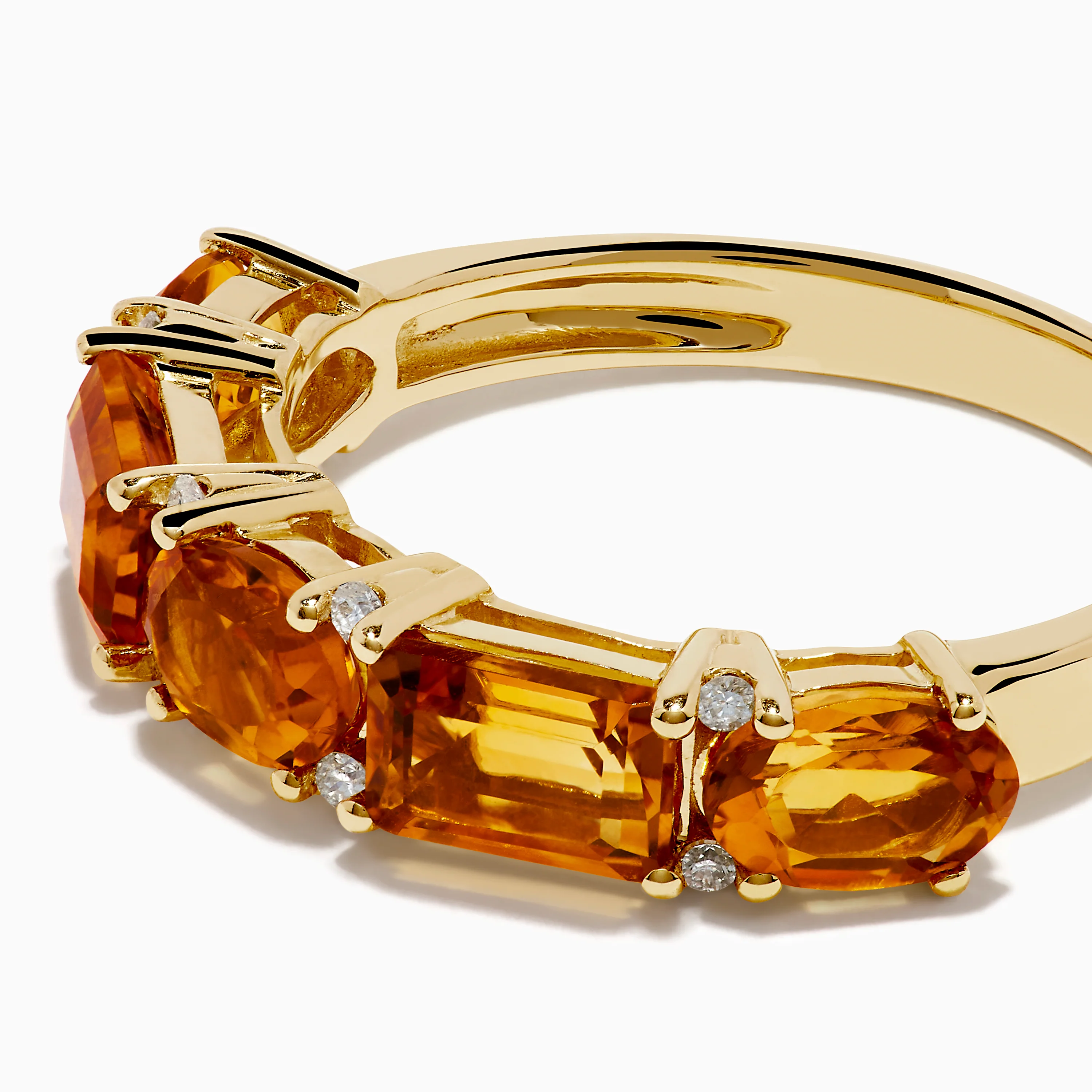 14K Yellow Gold Citrine and Diamond Band - Image 2