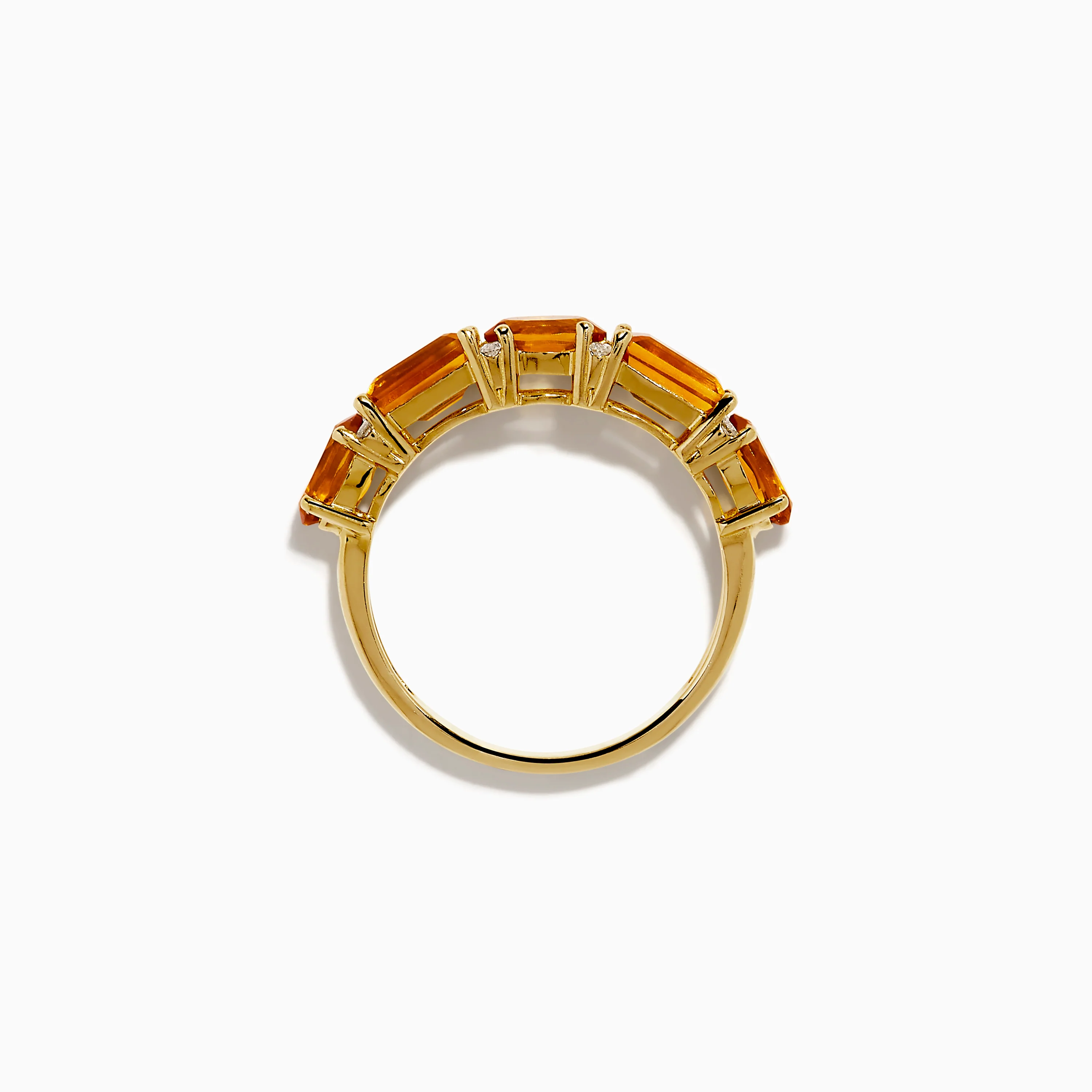 14K Yellow Gold Citrine and Diamond Band - Image 3