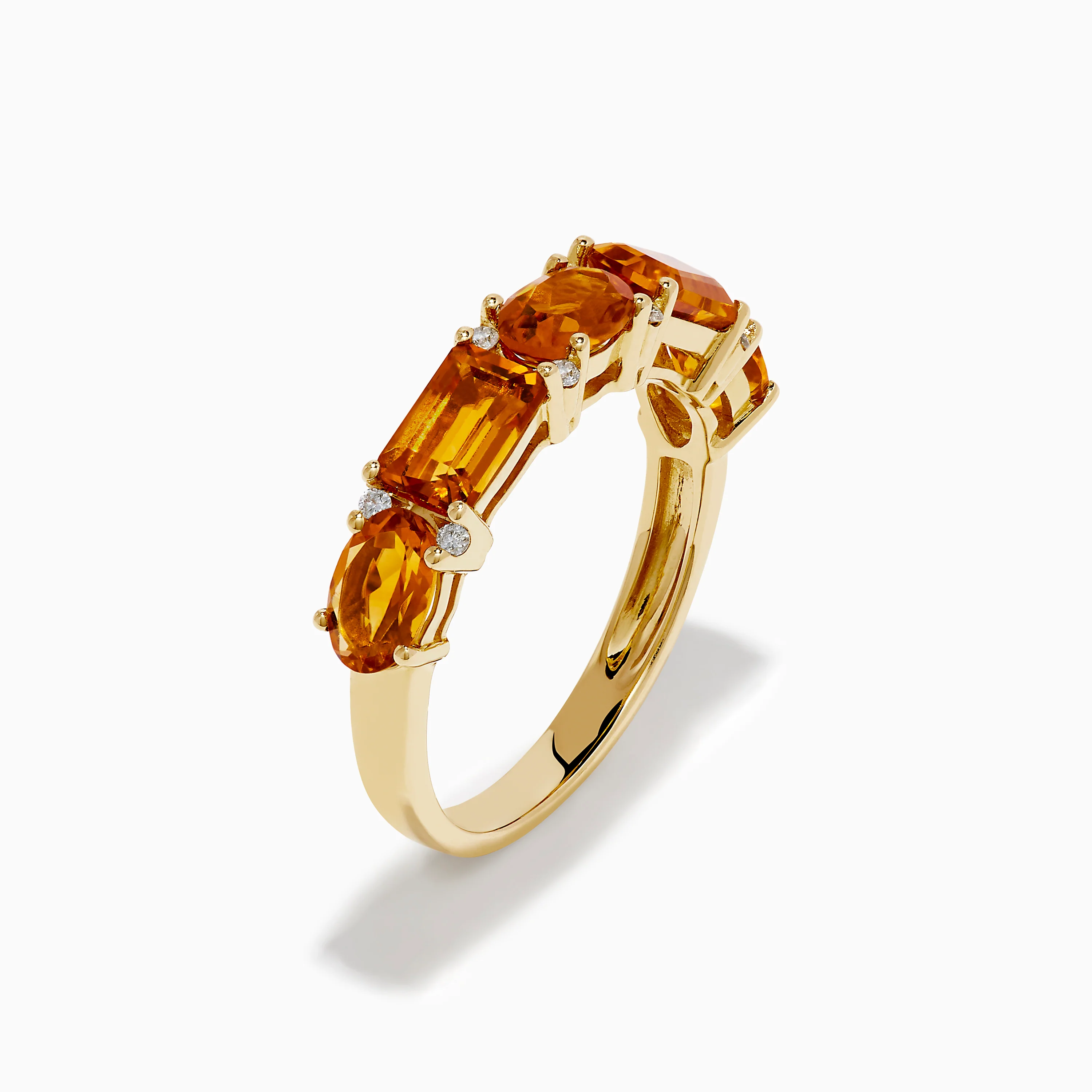 14K Yellow Gold Citrine and Diamond Band - Image 4