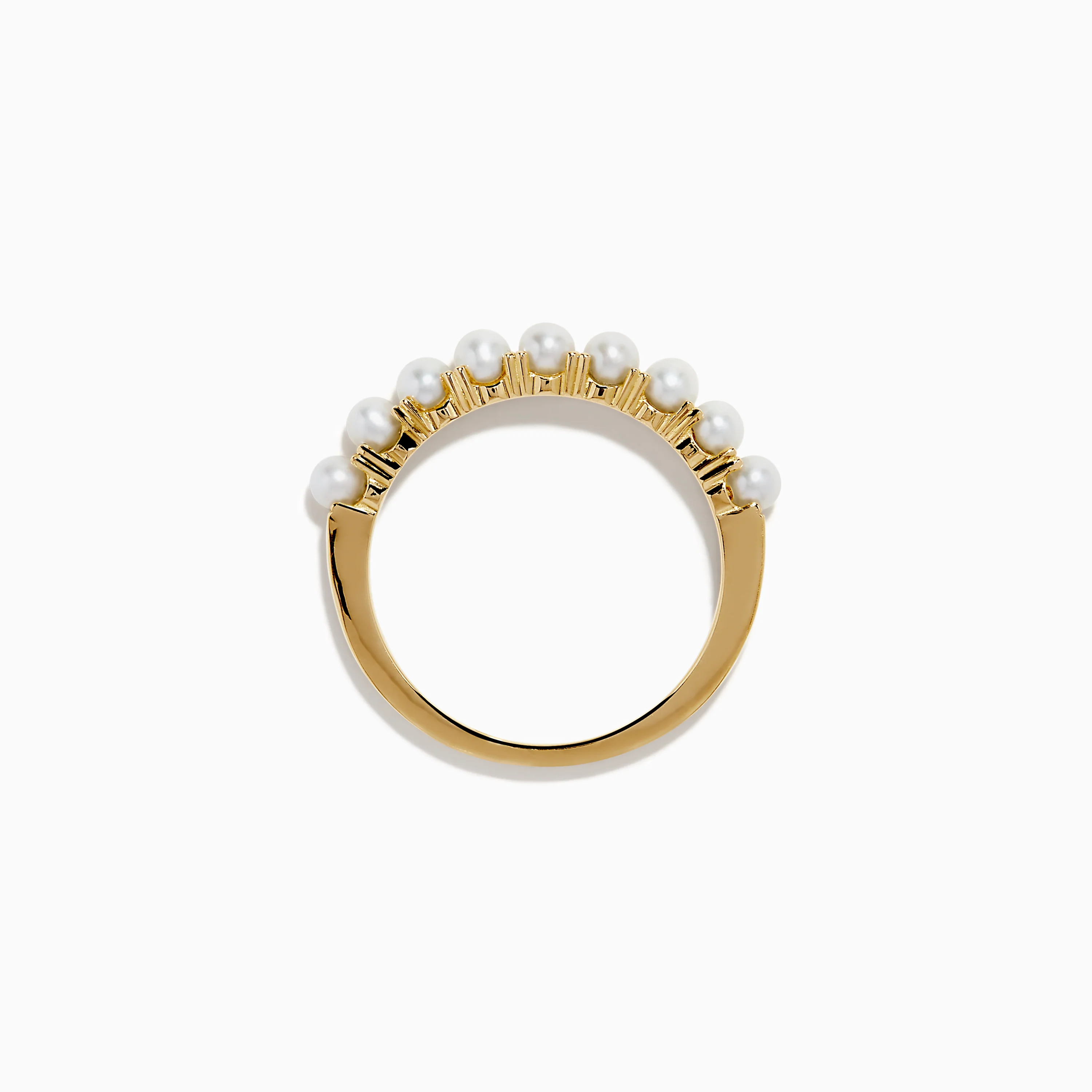 14K Yellow Gold Cultured Fresh Water Pearl Band - Image 3