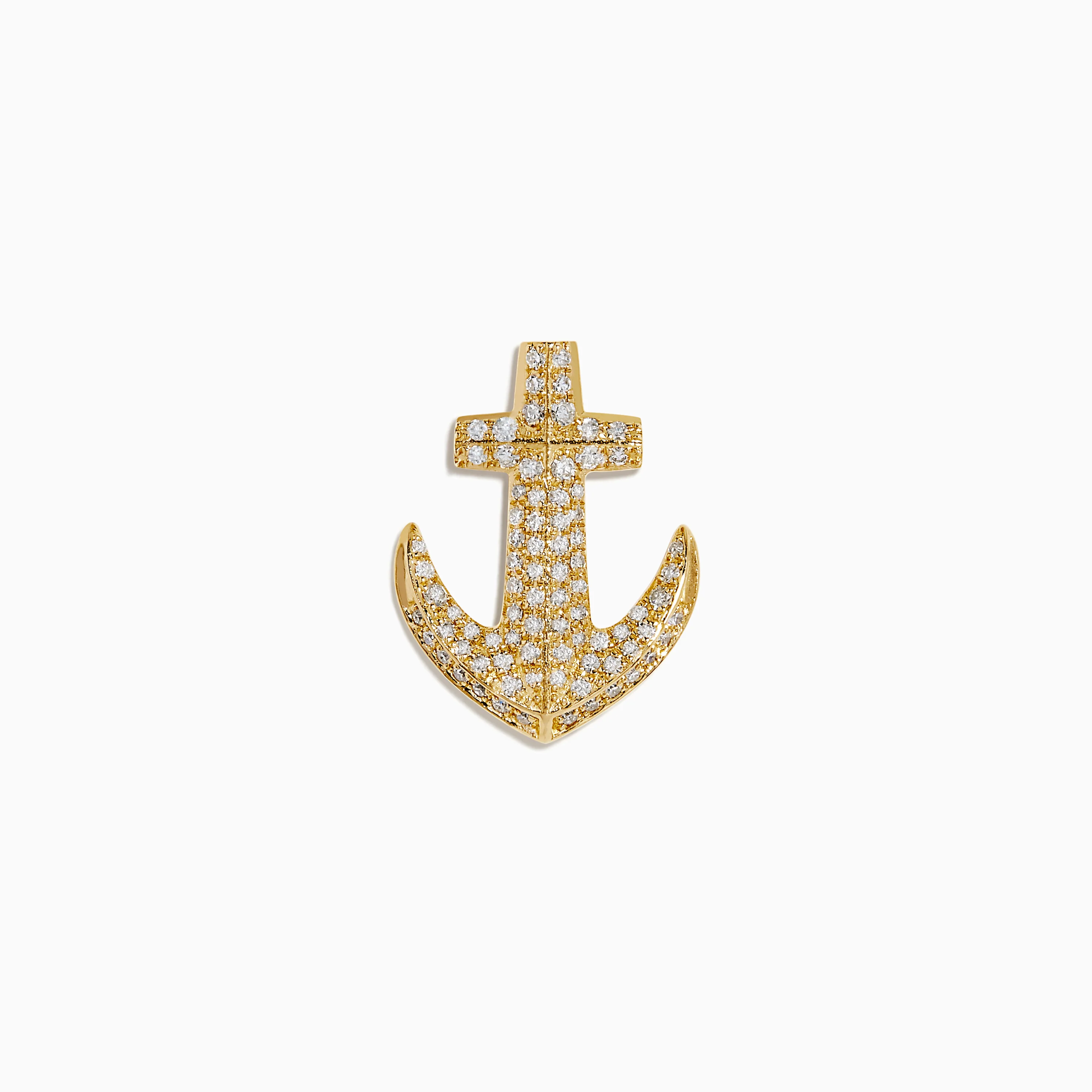 14K Yellow Gold Diamond Anchor Lapel Pin