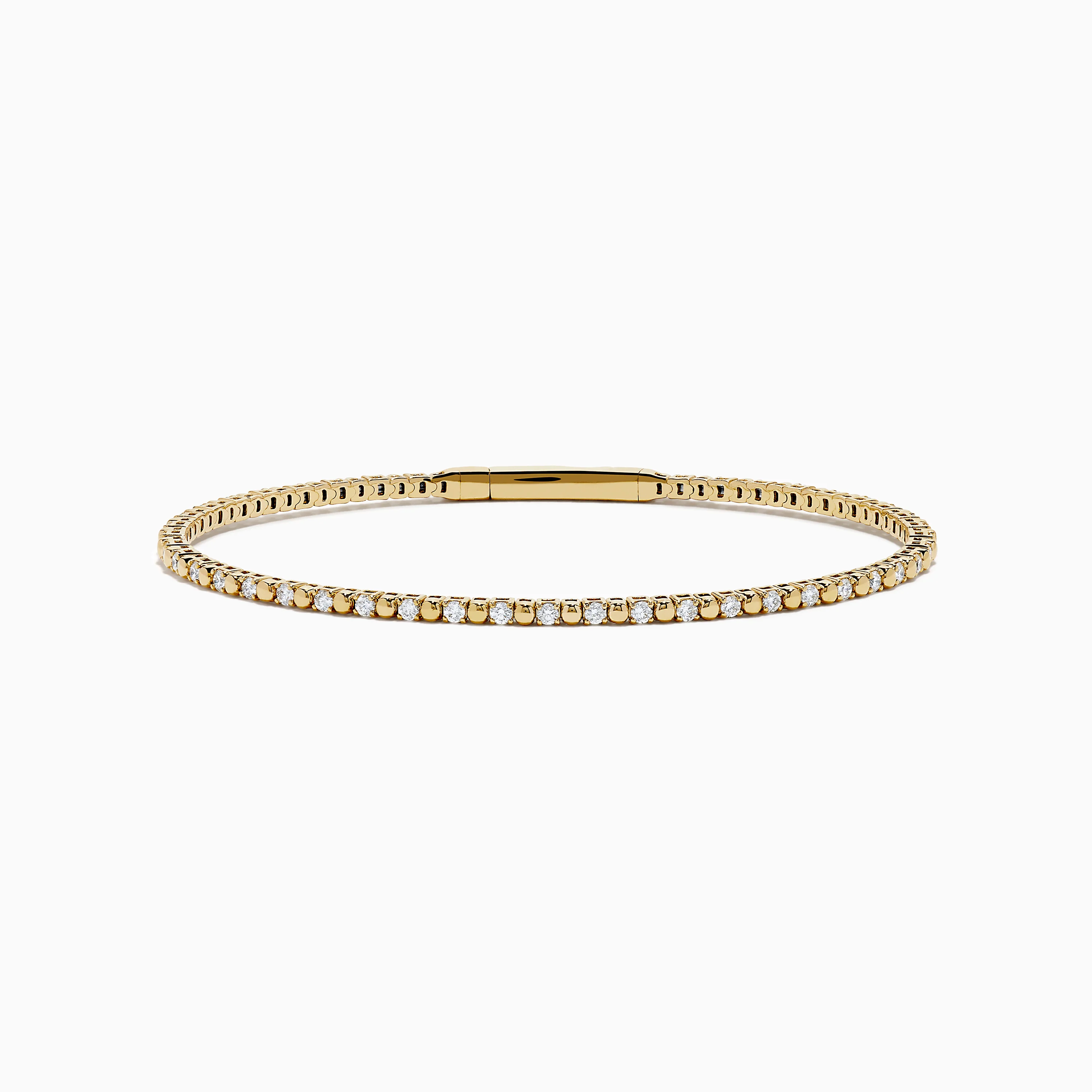 14K Yellow Gold Diamond Flex Bangle