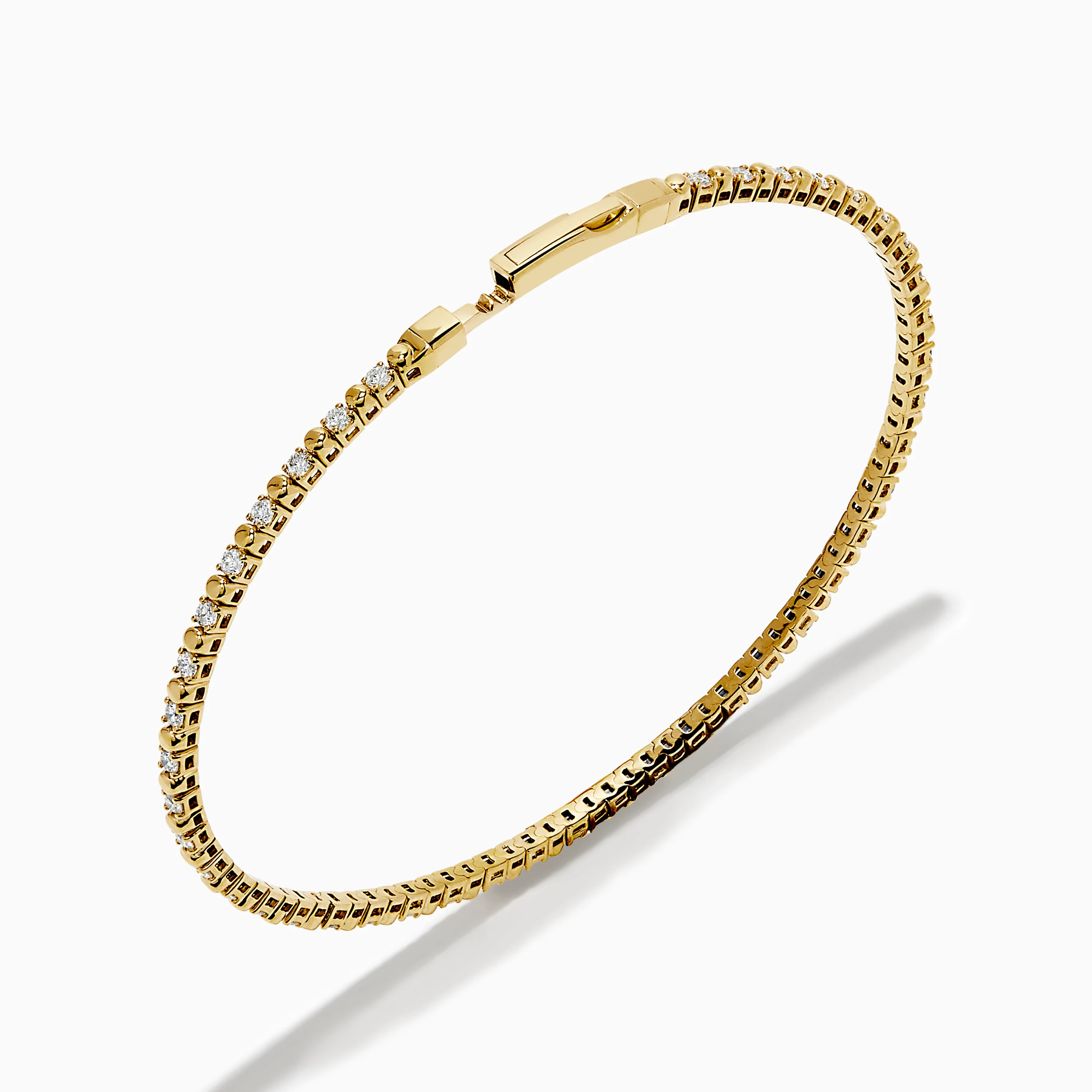 14K Yellow Gold Diamond Flex Bangle - Image 2