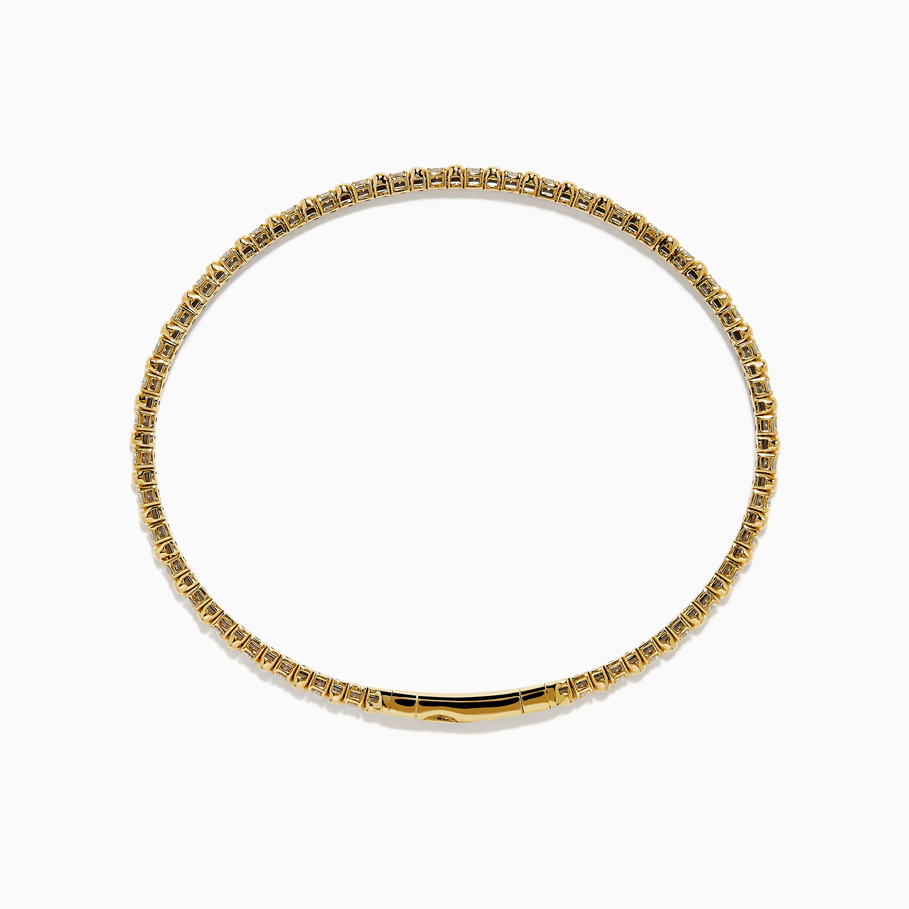 14K Yellow Gold Diamond Flex Bangle - Image 3