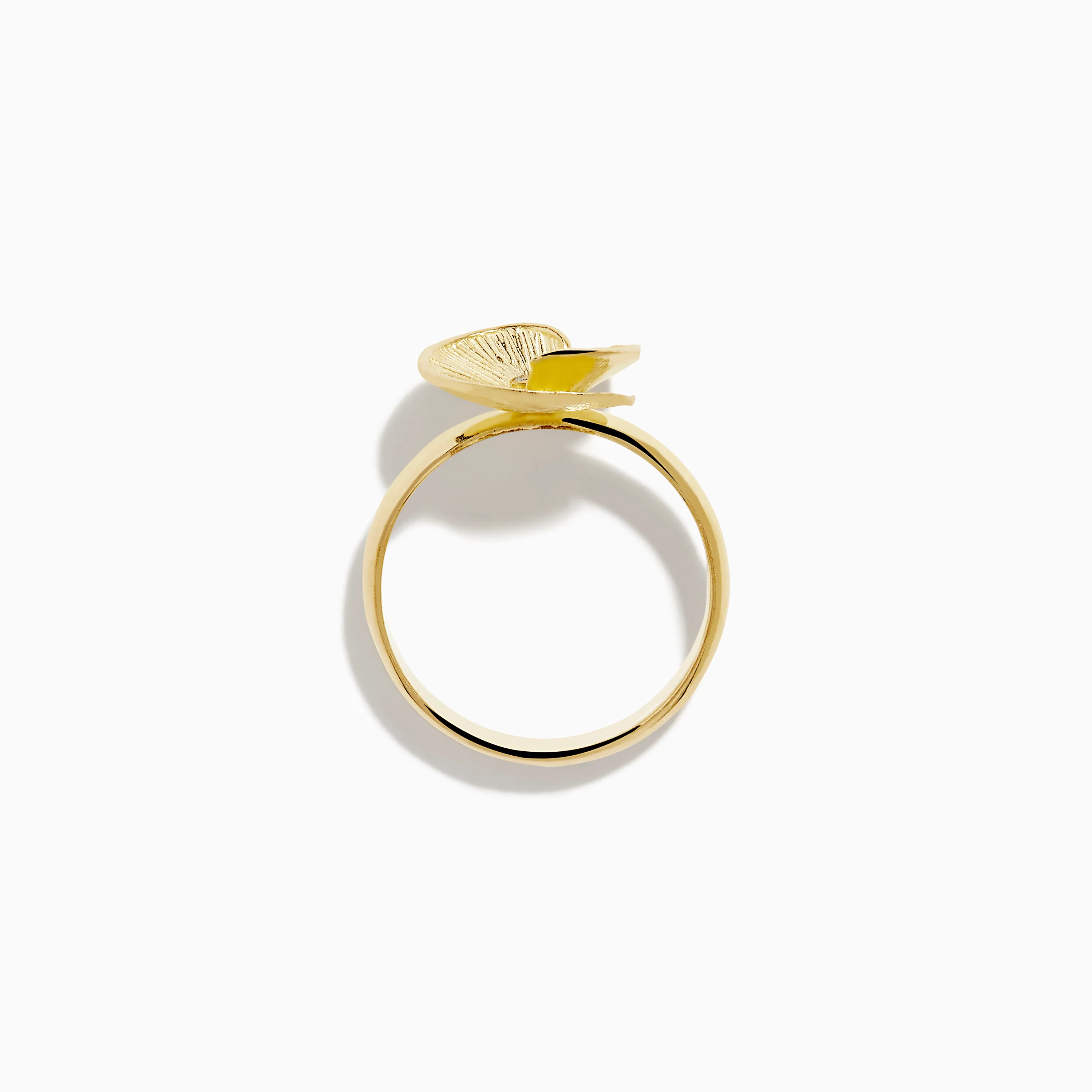 14K Yellow Gold Diamond Flower Ring - Image 3