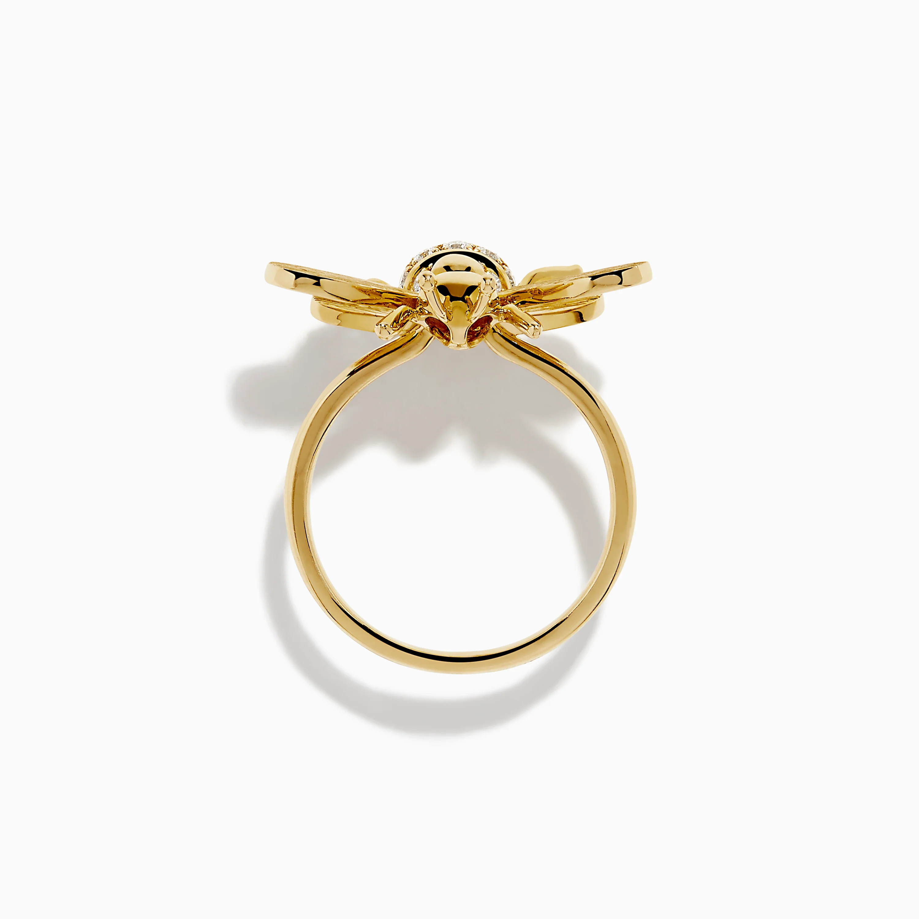 14K Yellow Gold Diamond Honeybee Ring - Image 3