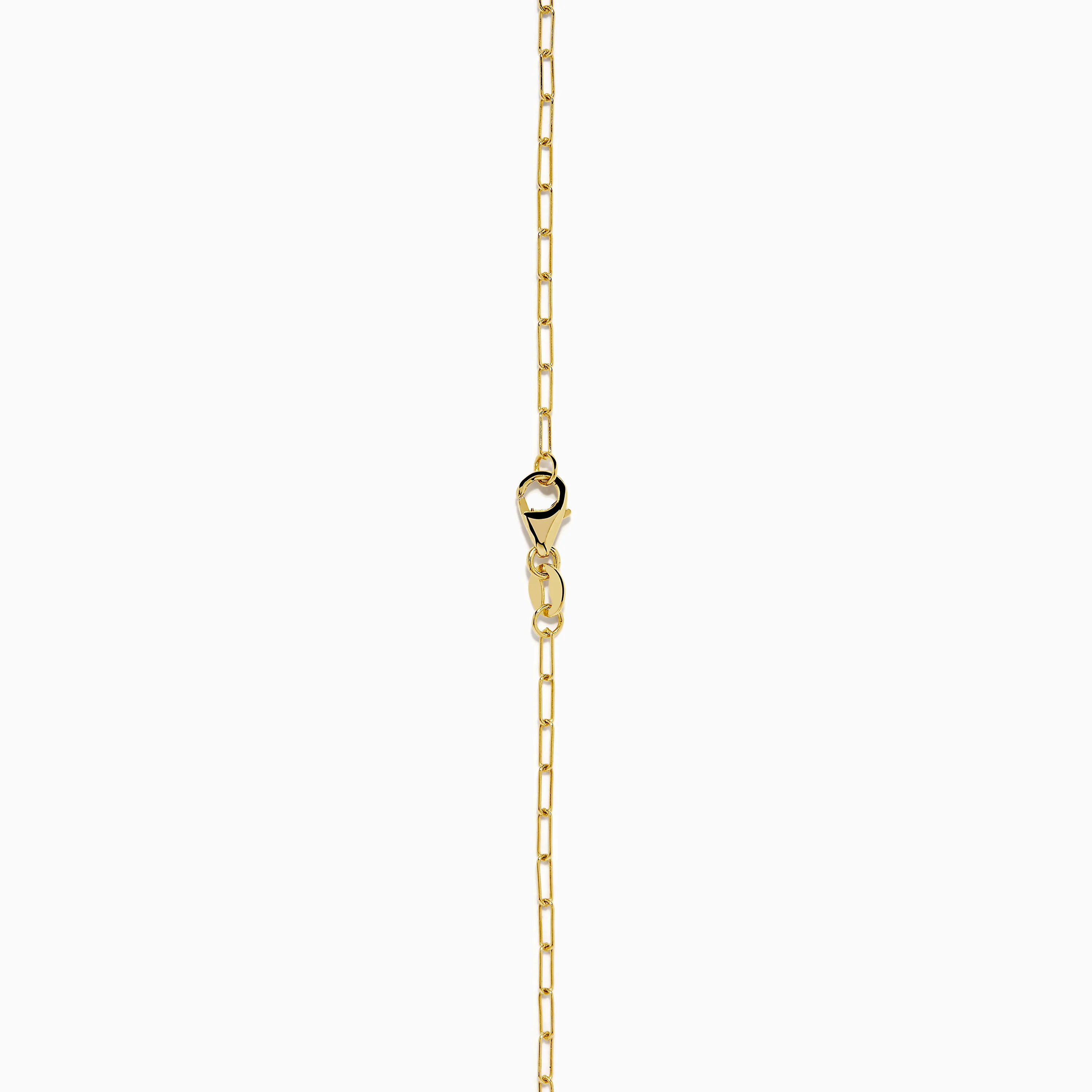14K Yellow Gold Garnet Bezel Pendant with Paperclip Chain - Image 3