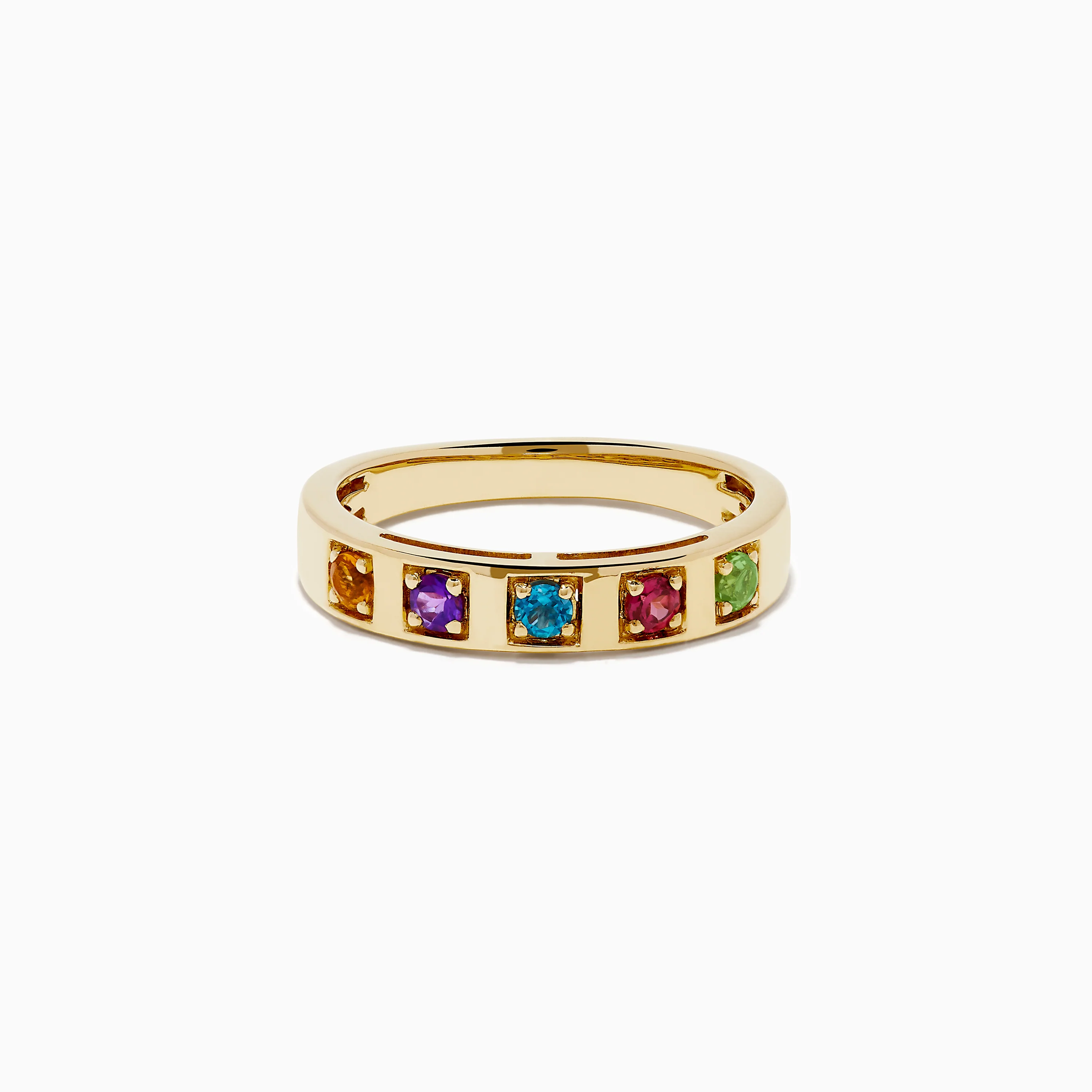 14K Yellow Gold Multi Colored Gemstone Band