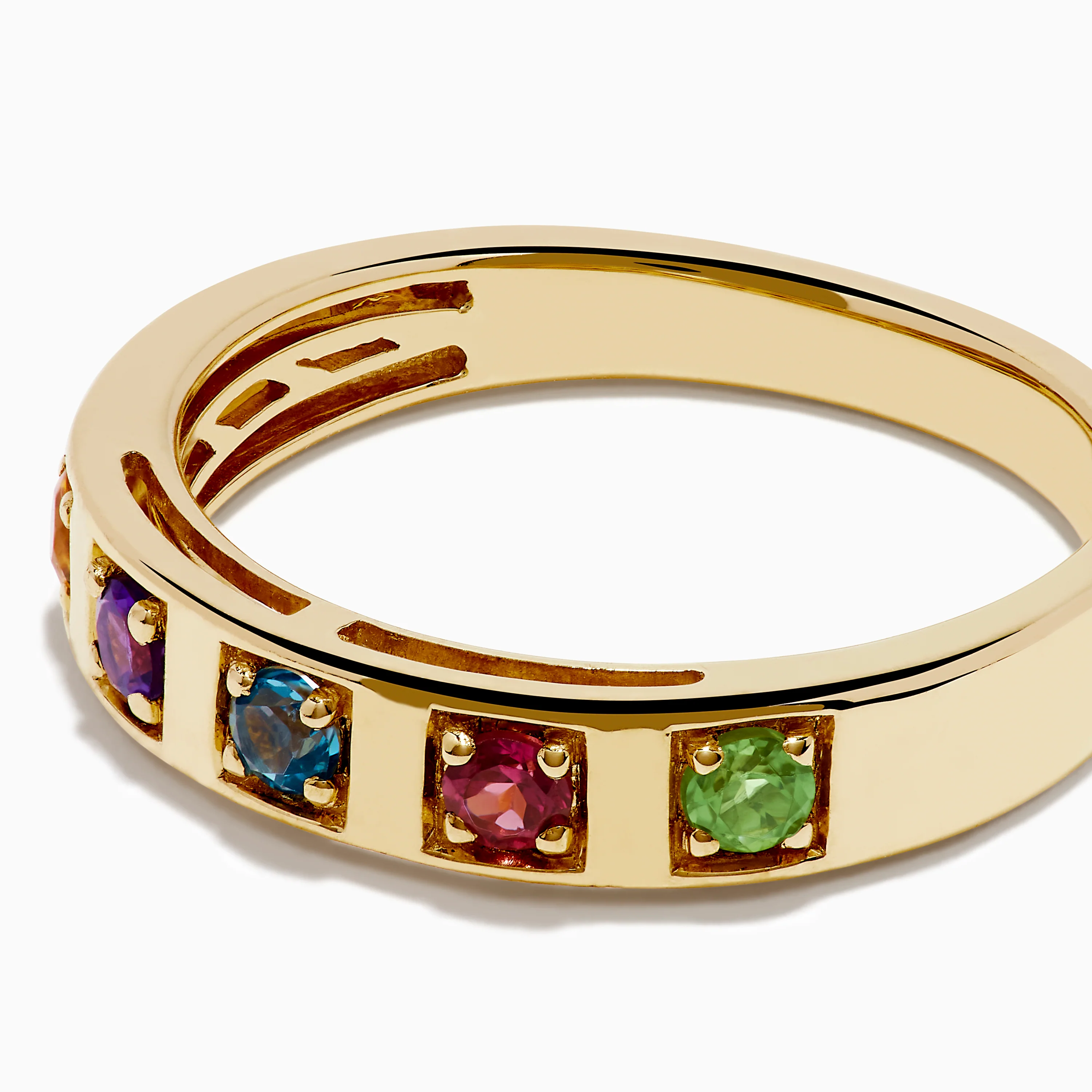 14K Yellow Gold Multi Colored Gemstone Band - Image 2