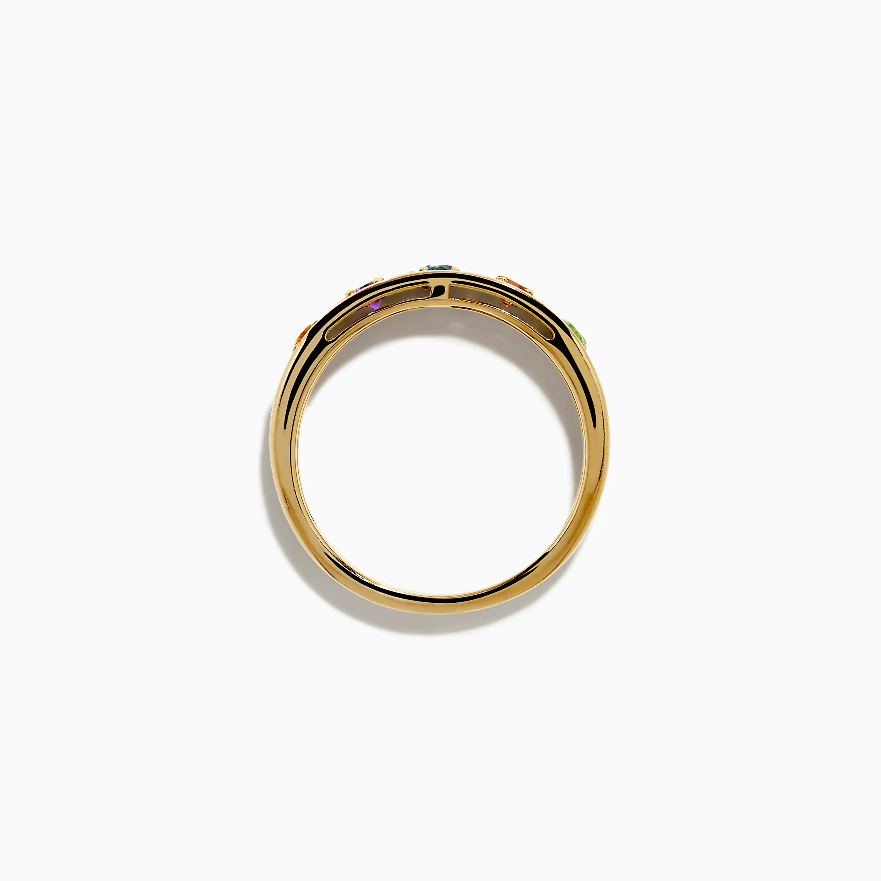 14K Yellow Gold Multi Colored Gemstone Band - Image 3