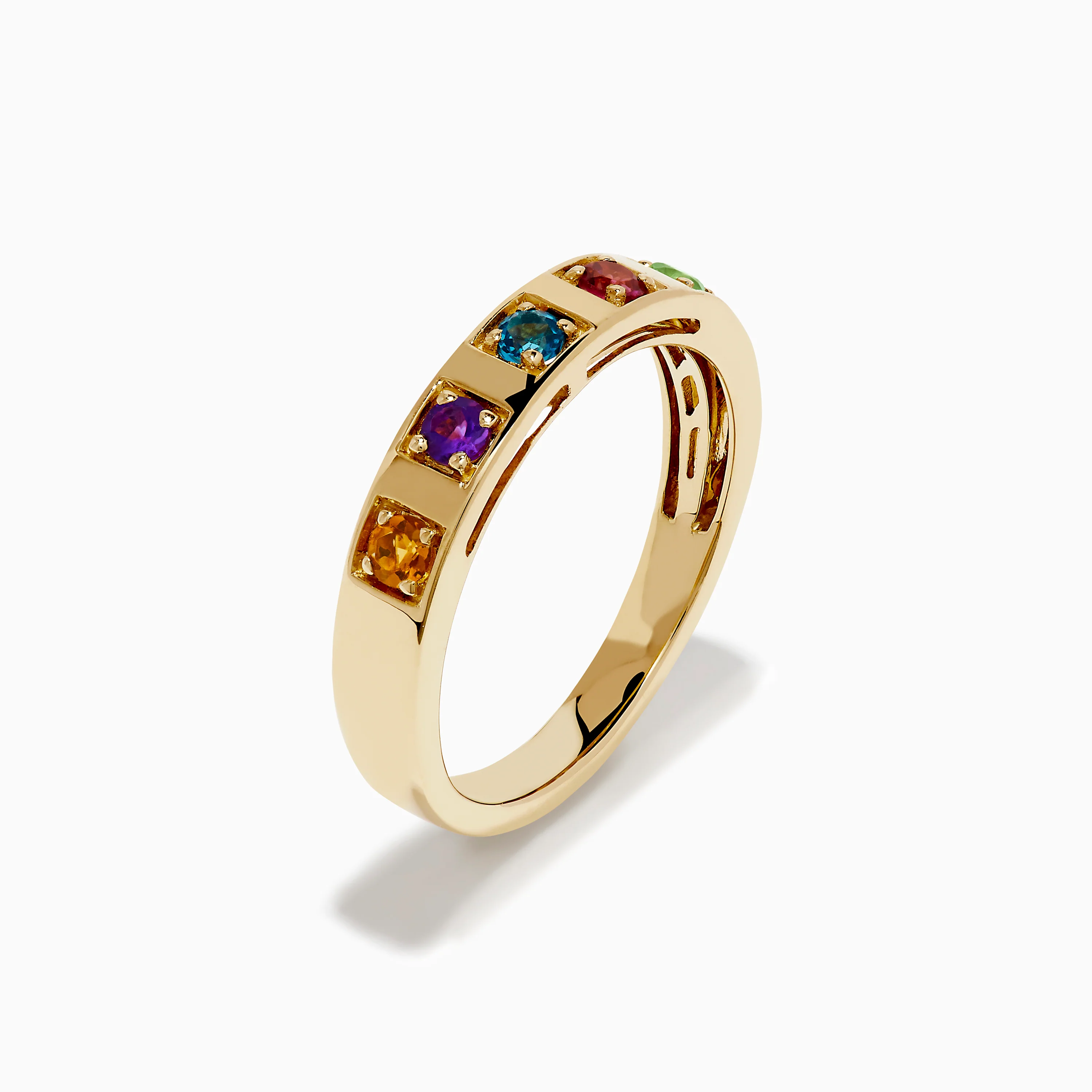 14K Yellow Gold Multi Colored Gemstone Band - Image 4