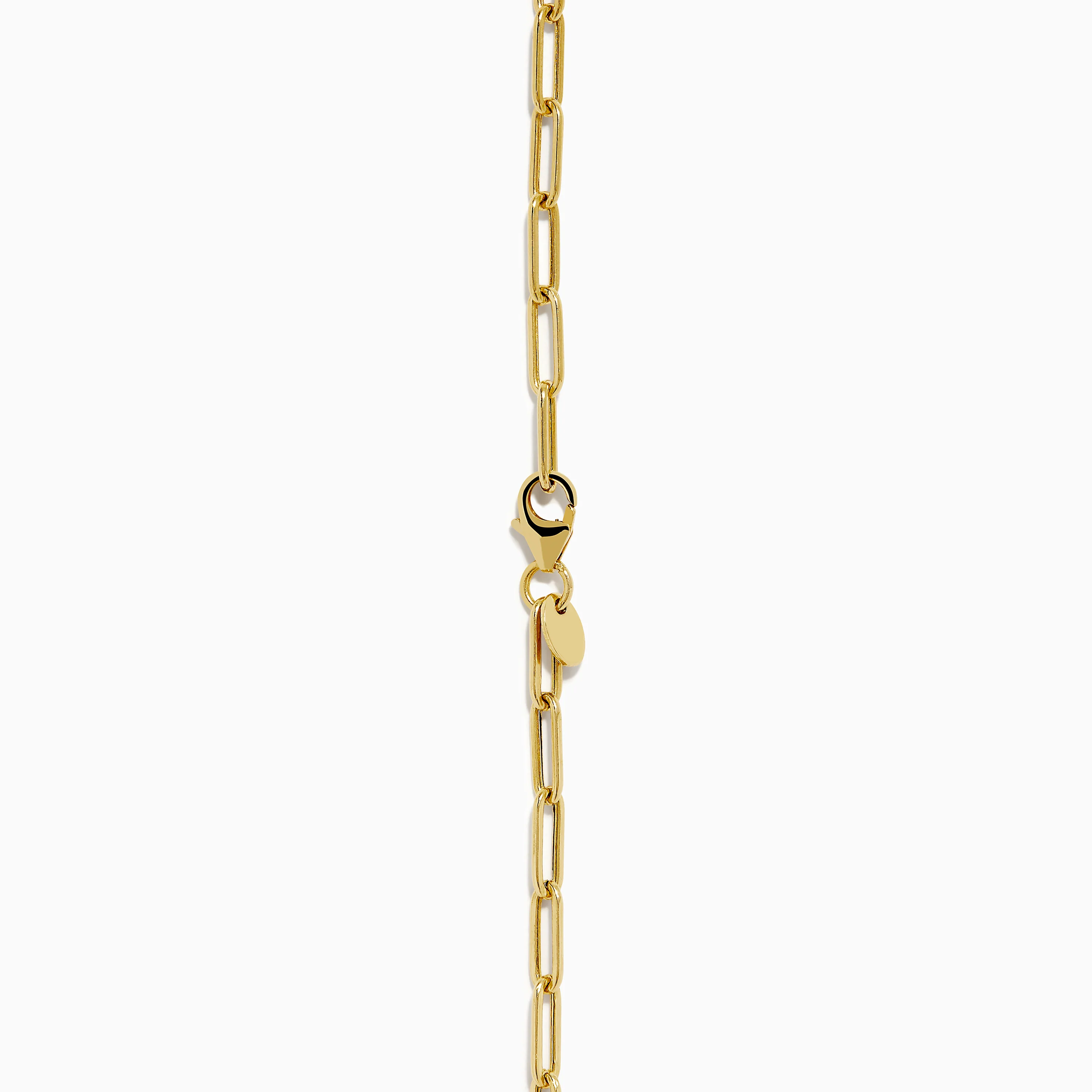14K Yellow Gold Paperclip Butterfly Lariat Necklace - Image 4
