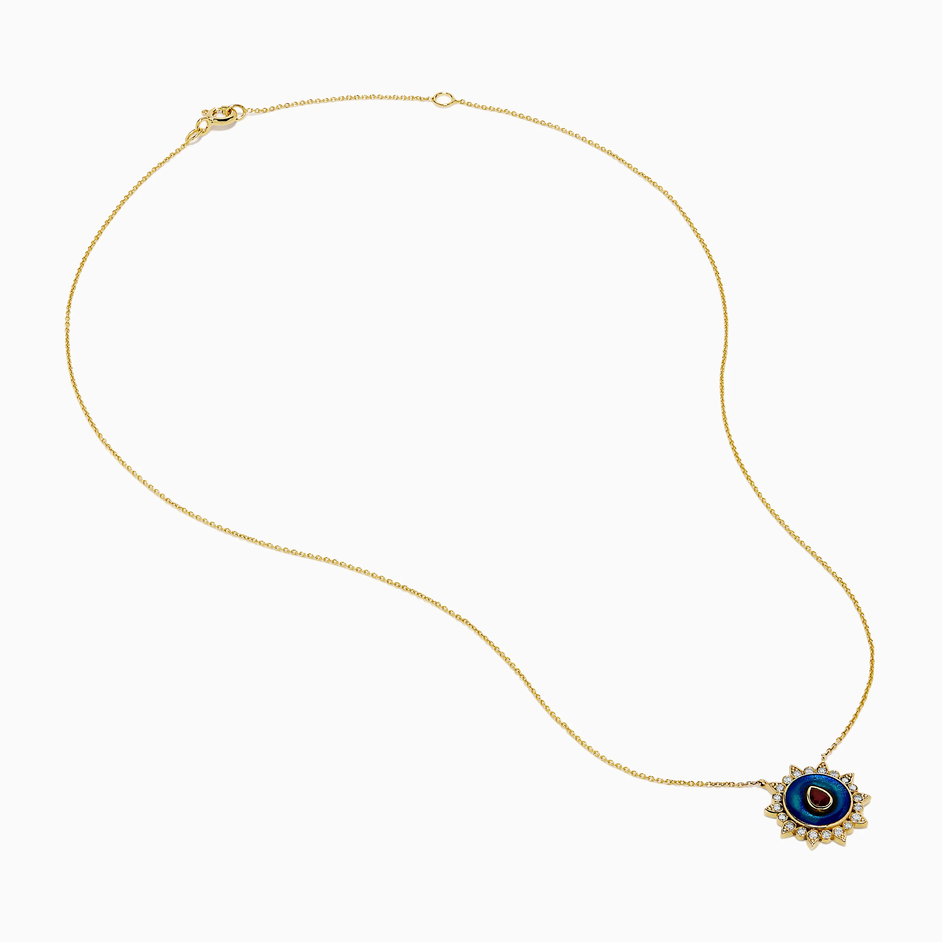14K Yellow Gold Ruby, Diamond, and Enamel Pendant - Image 2