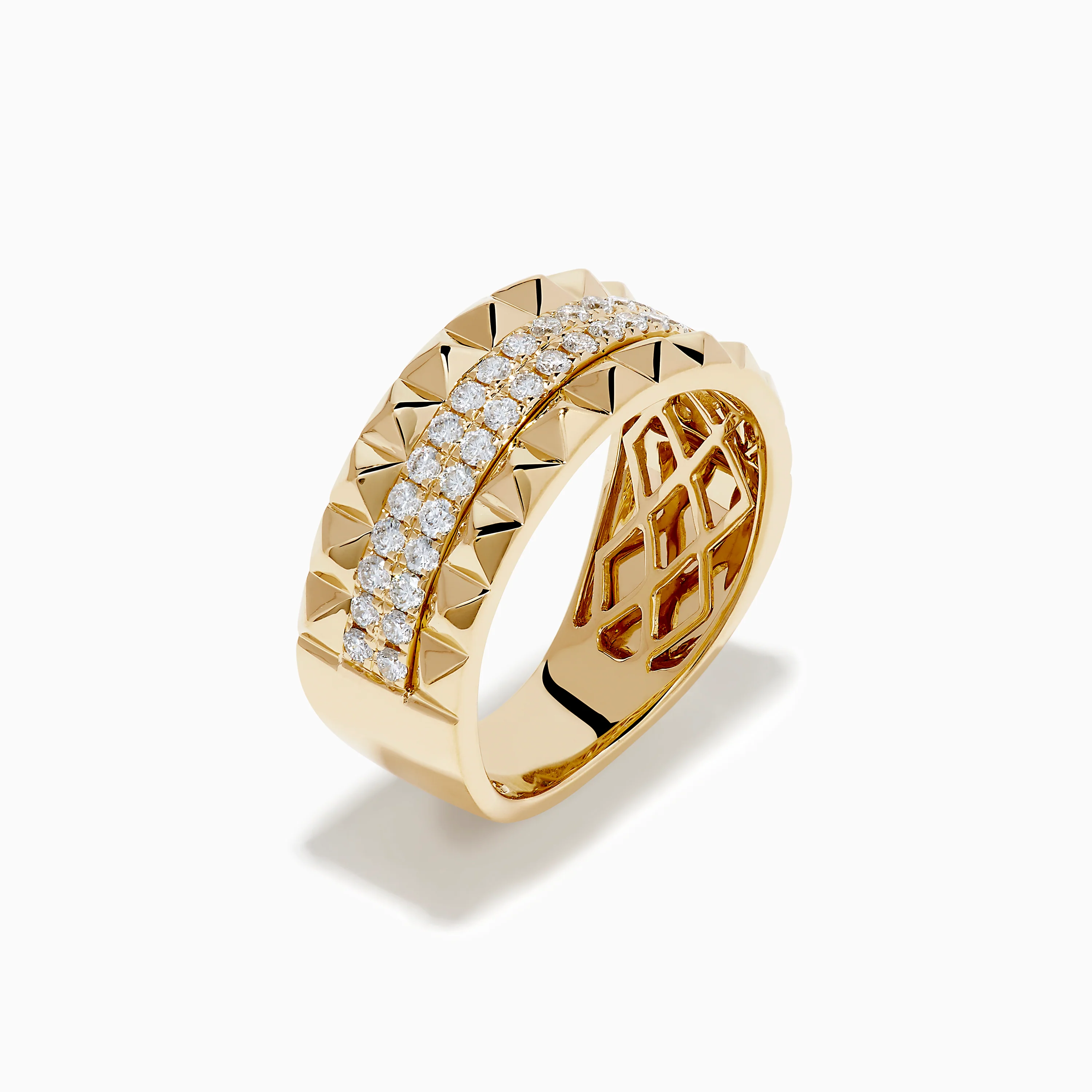 14K Yellow Gold Studded Diamond Band - Image 4