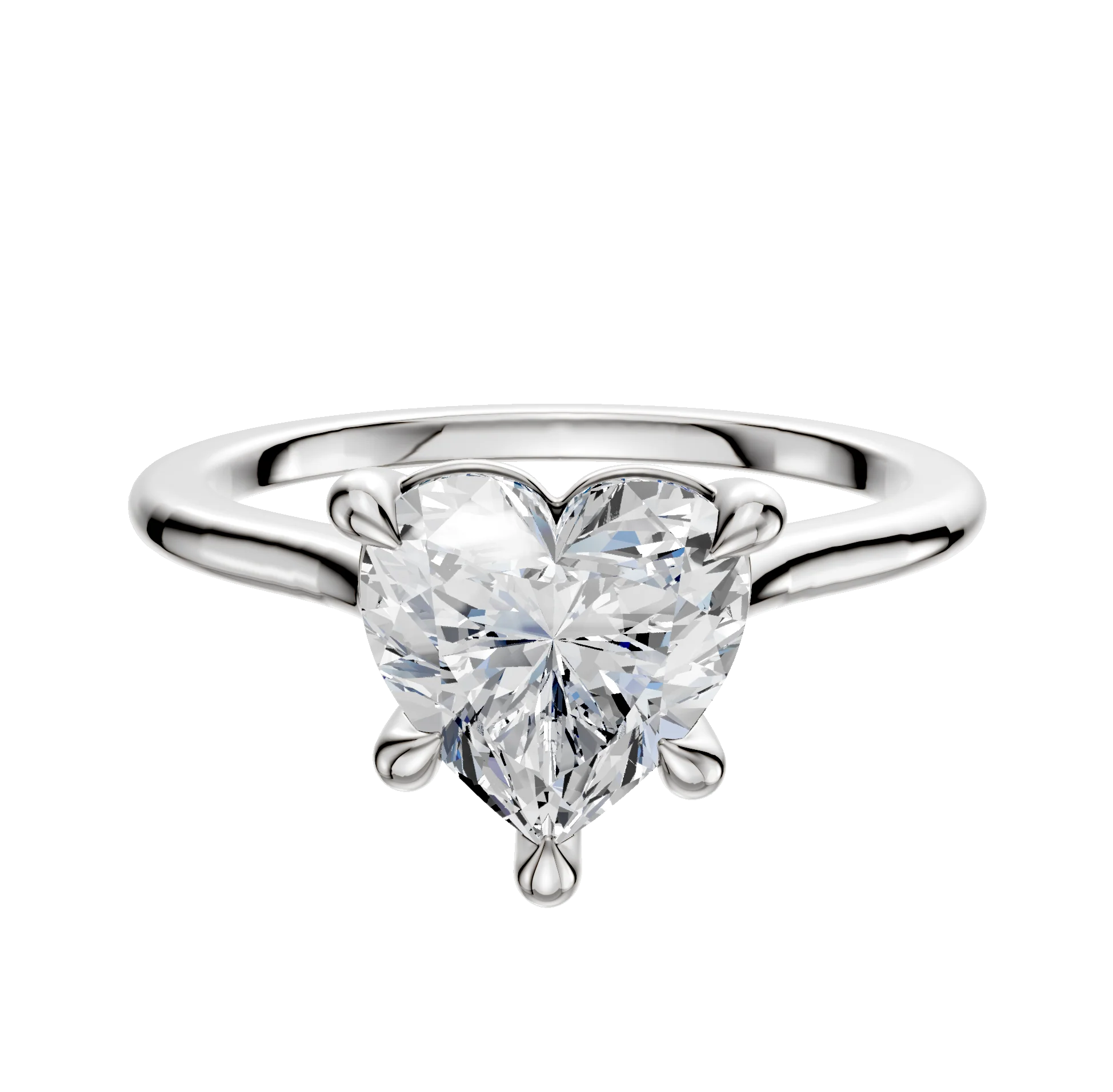 18K White Gold 4 Prong Basket Cathedral Dome 1.5mm Engagement Ring
