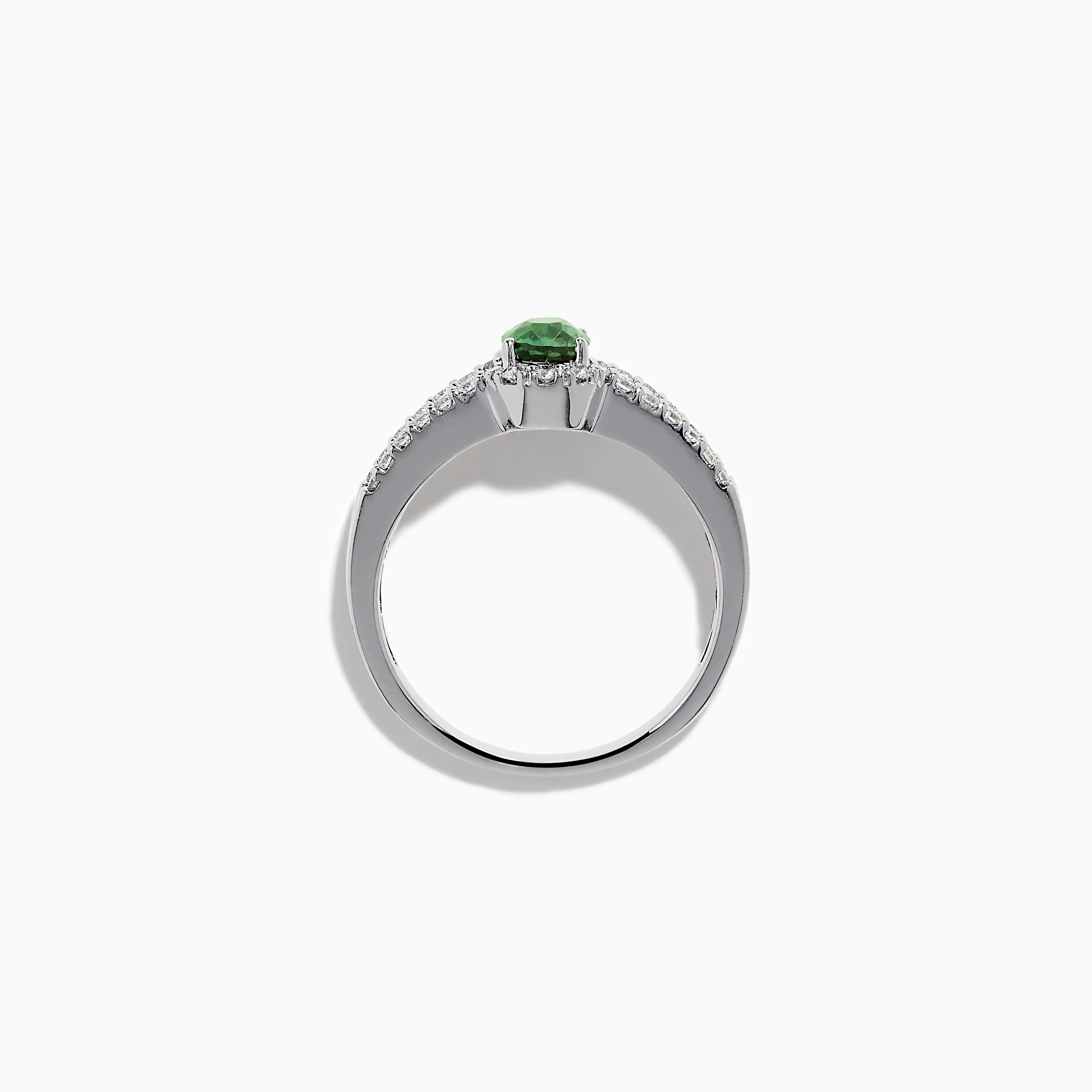 18K White Gold Alexandrite and Diamond Split Halo Ring - Image 3
