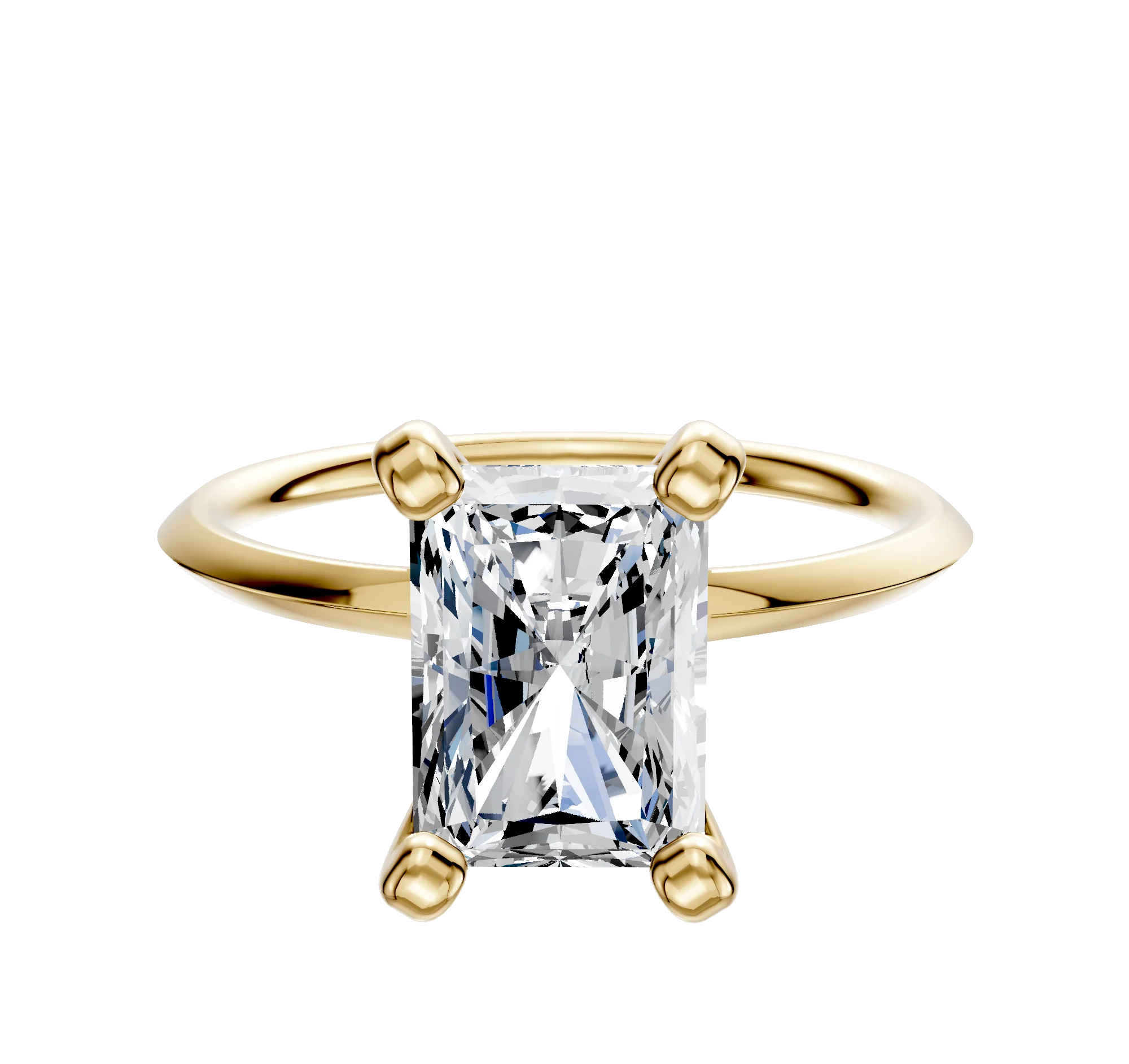 18K Yellow Gold 4 Prong Classic Knife Edge 1.5mm Engagement Ring