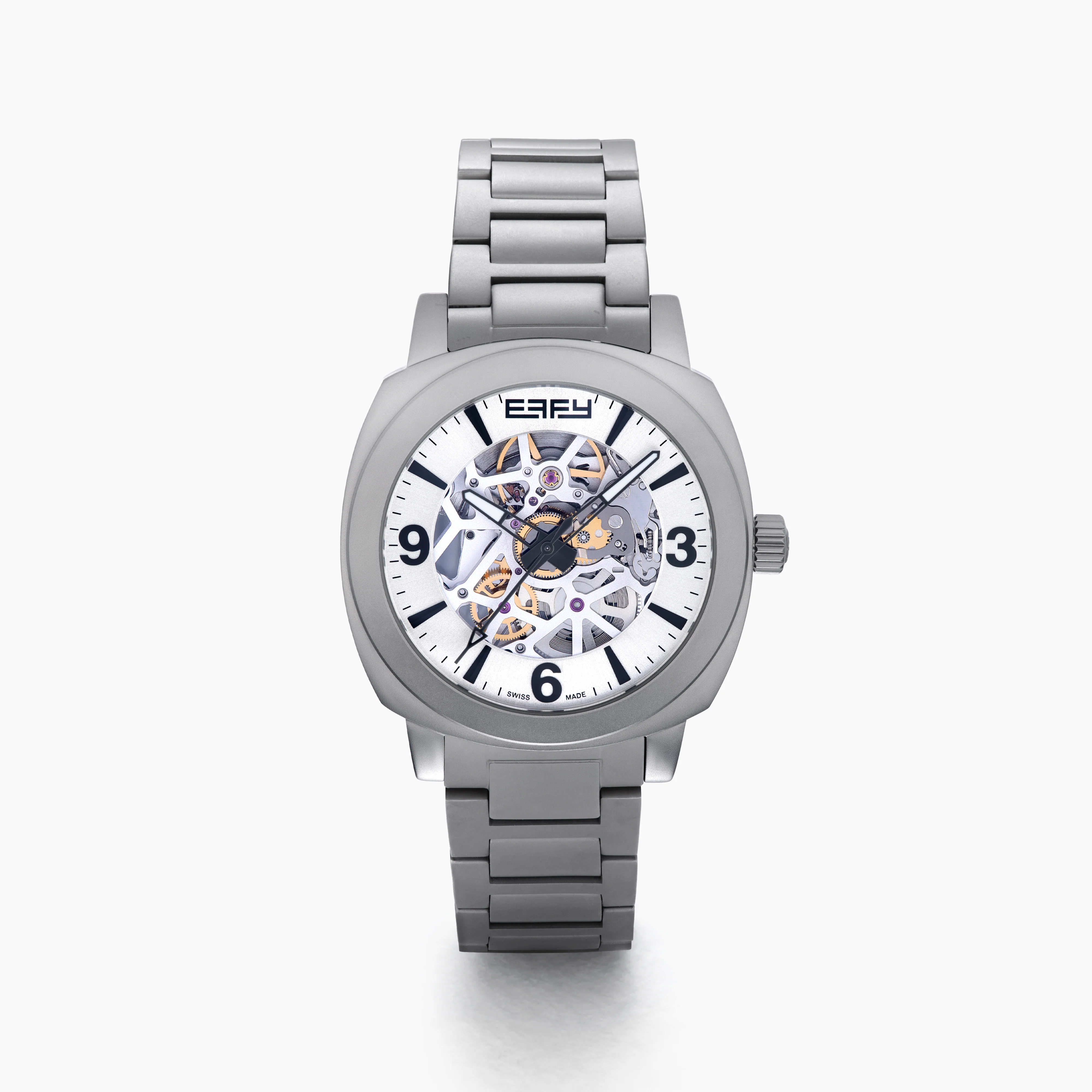 41MM Swiss Made Stainless Steel Automatic Skeleton Watch