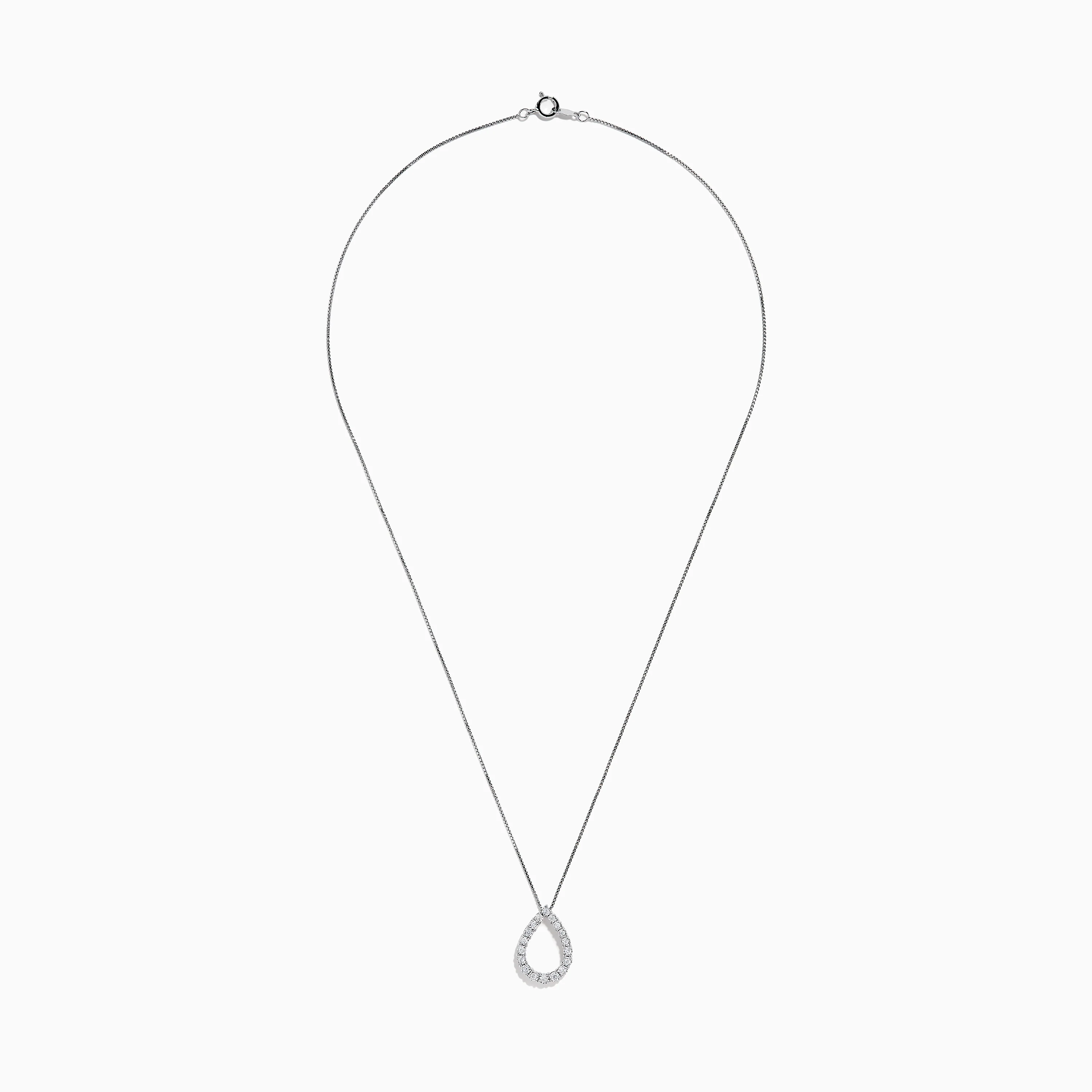 925 Sterling Silver Diamond Halo Pear Pendant - Image 3