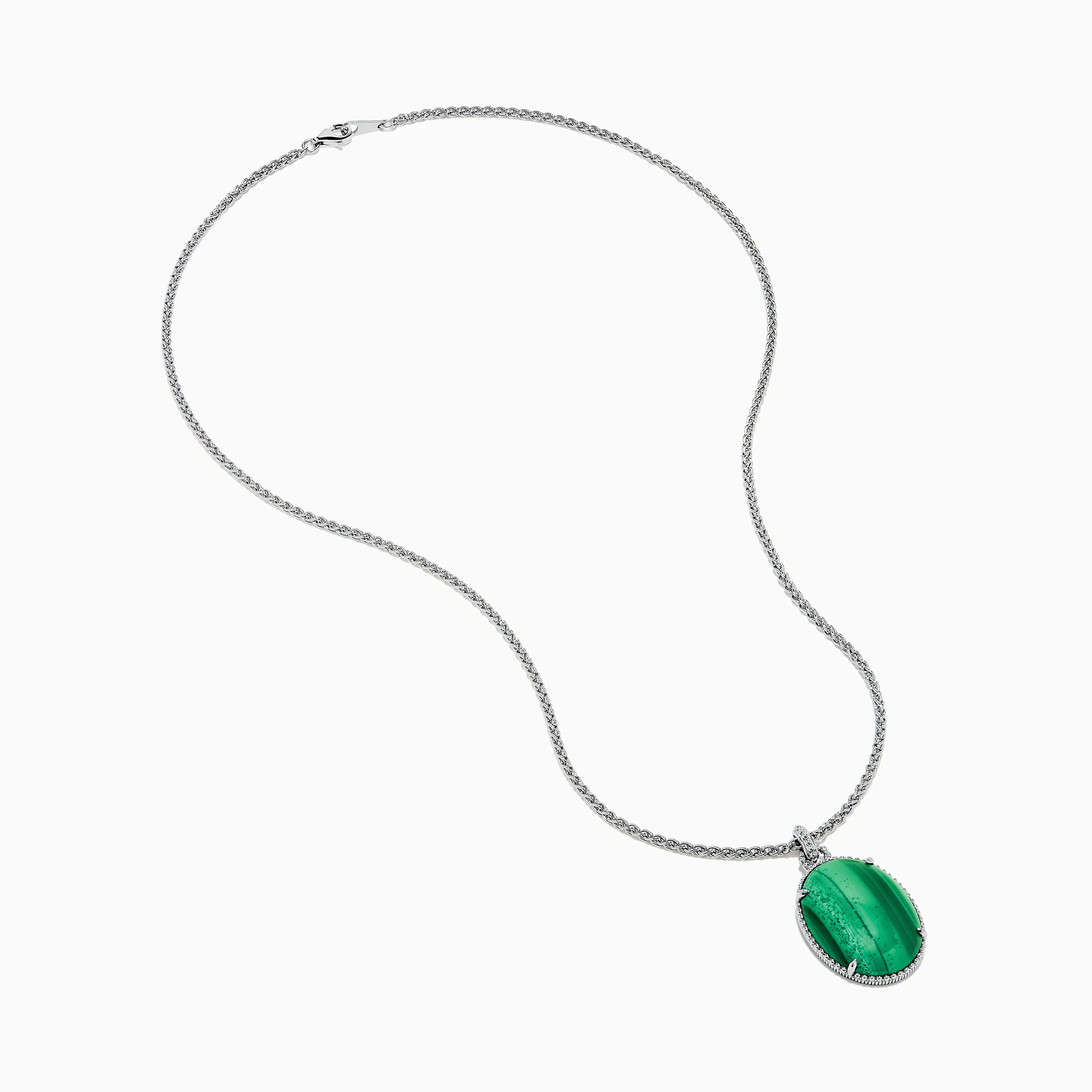 925 Sterling Silver Malachite Oval Pendant - Image 2
