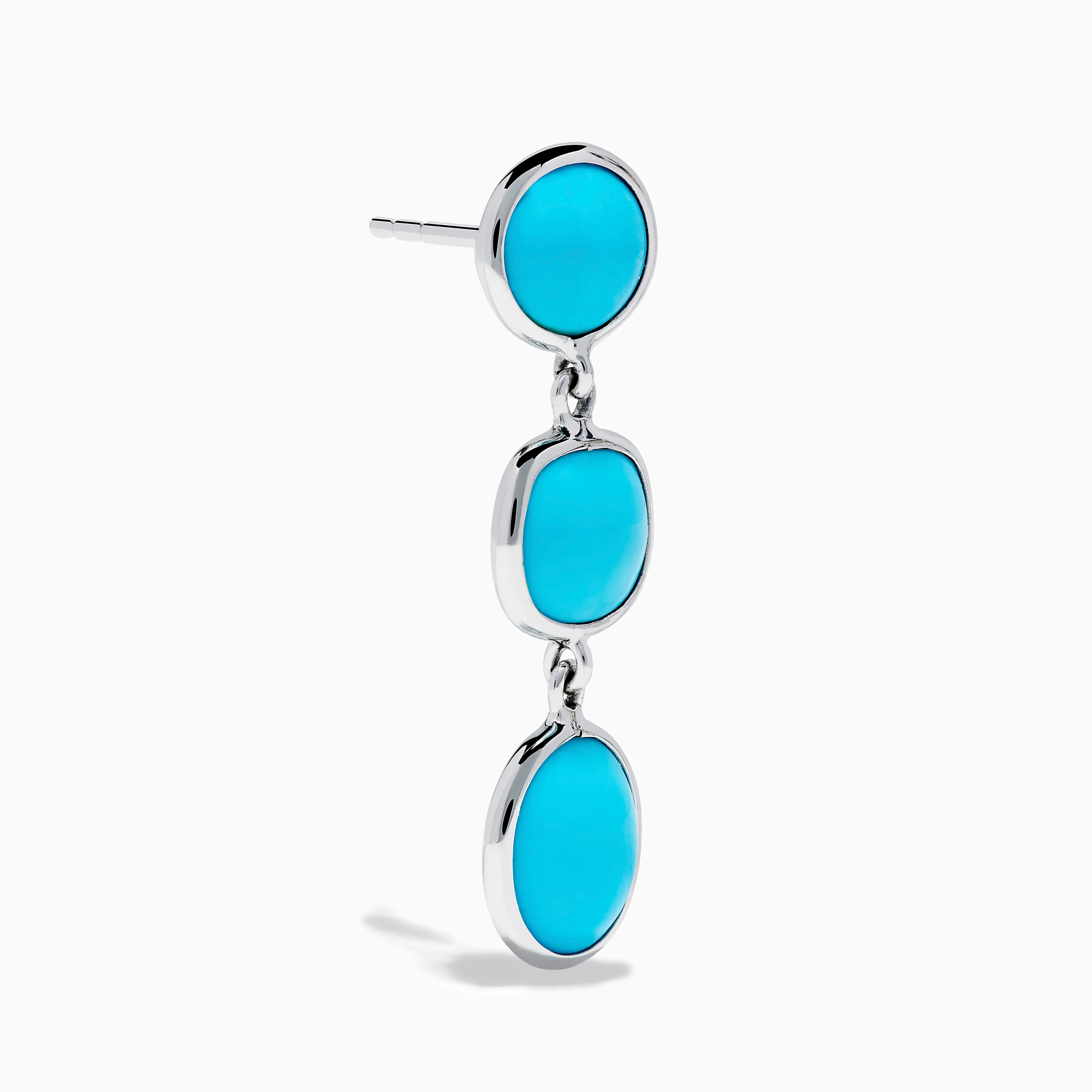 925 Sterling Silver Turquoise Drop Earrings - Image 3