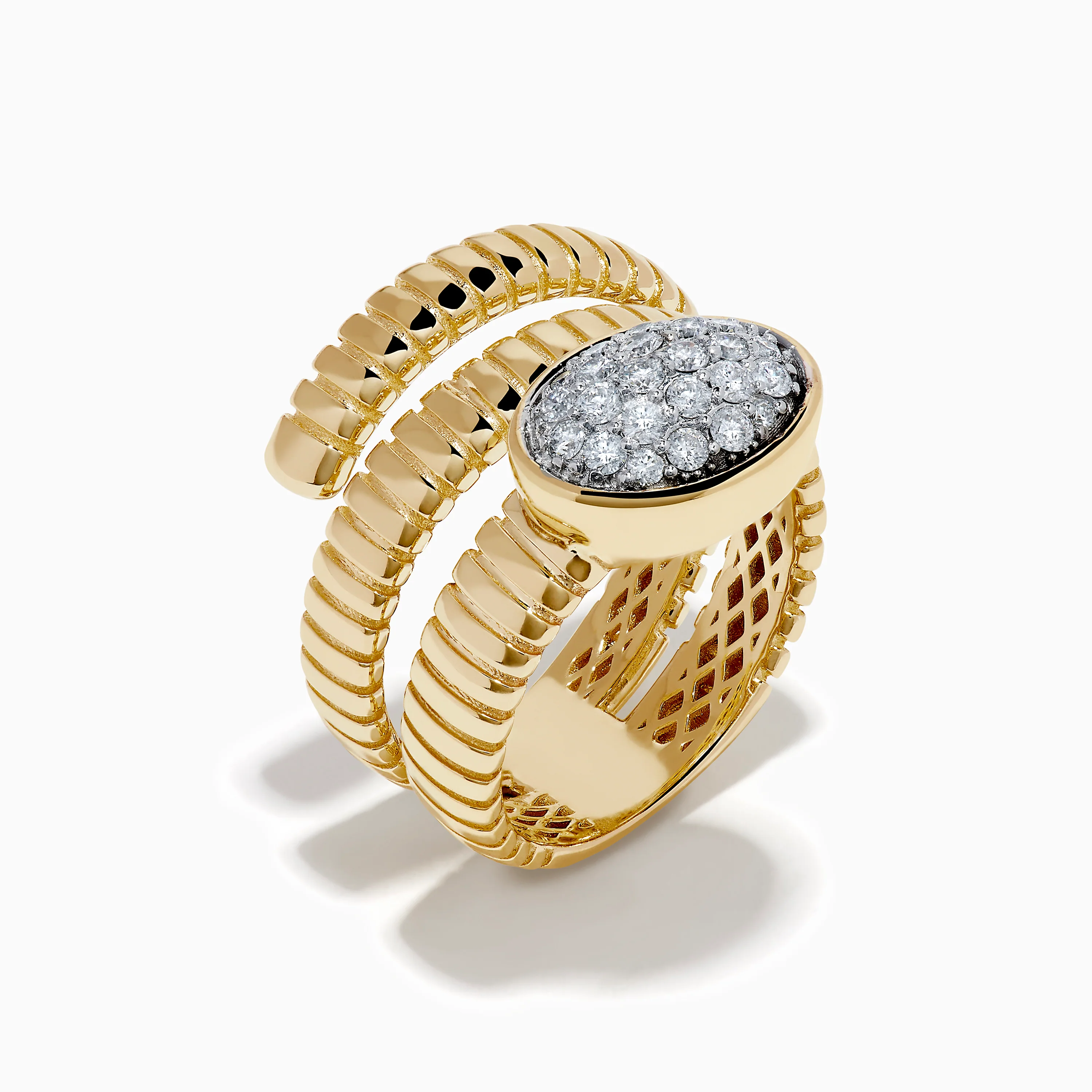 D'oro 14K Two-Tone Gold Wrap Diamond Ring - Image 4