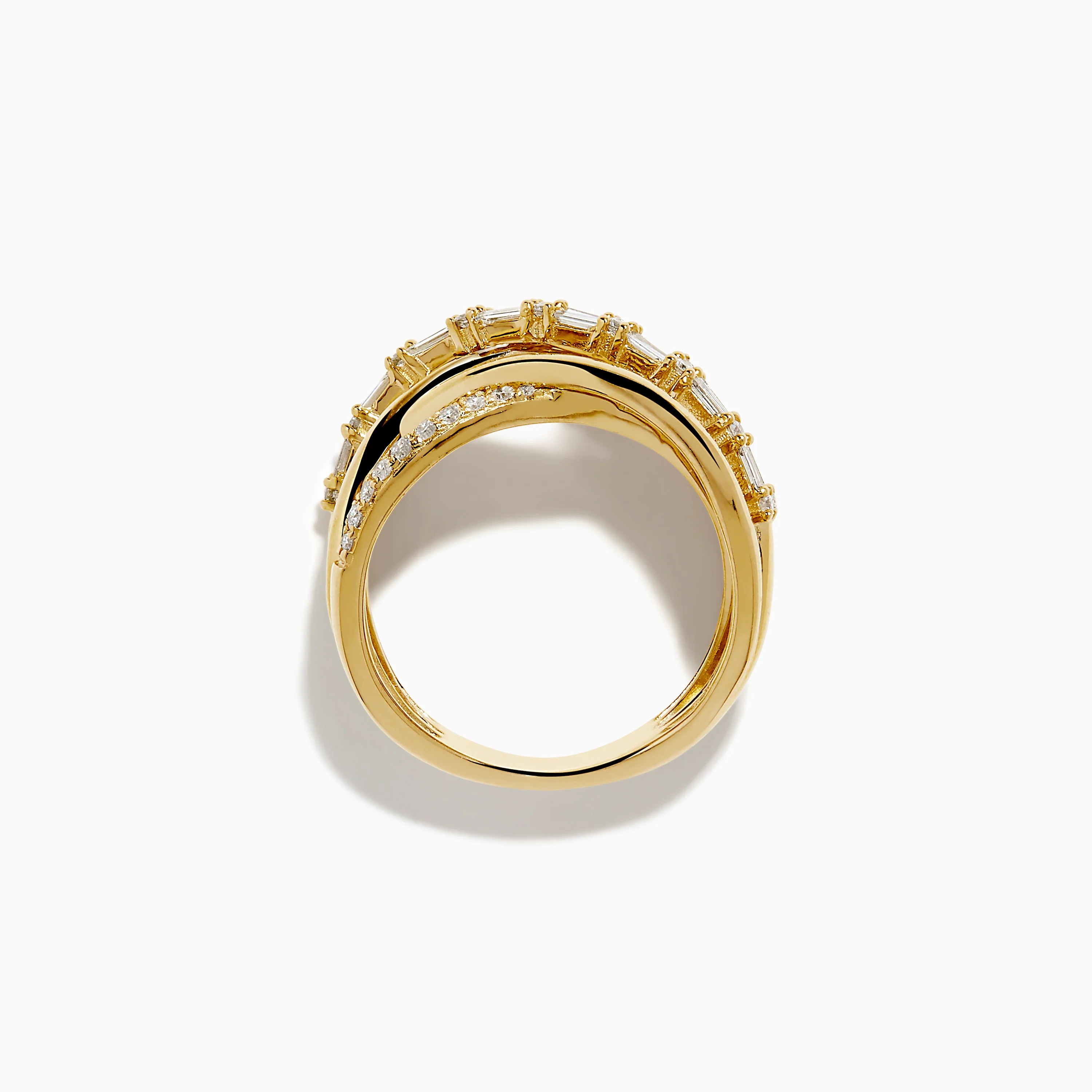 D'oro 14K Yellow Gold Diamond Crossover Ring - Image 3