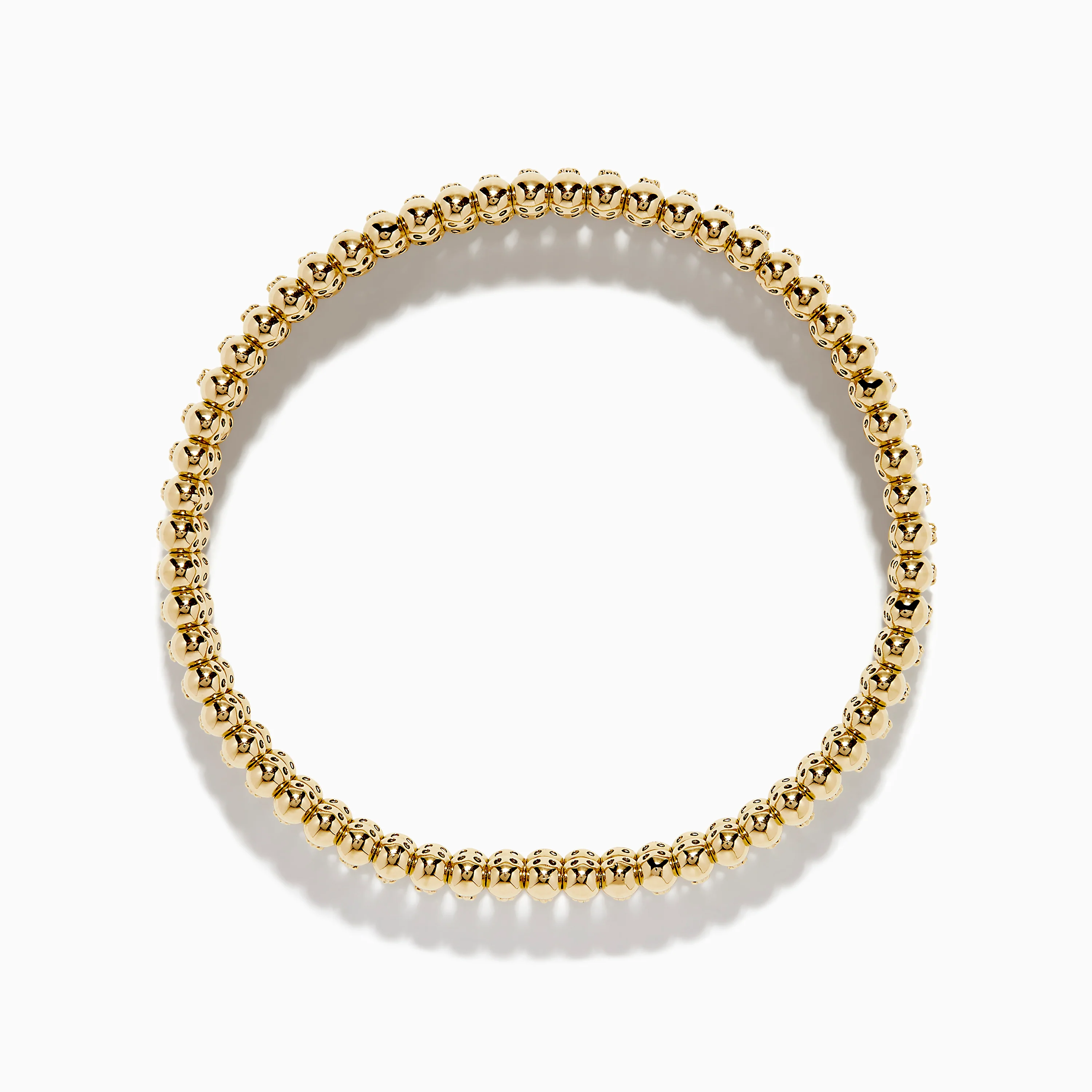 D'Oro 14K Yellow Gold Diamond Stretch Bracelet - Image 3